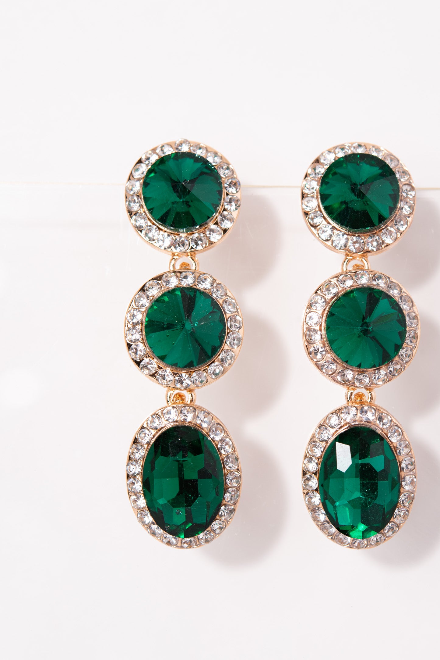 Layla 3-Tier Rhinestone Earrings
