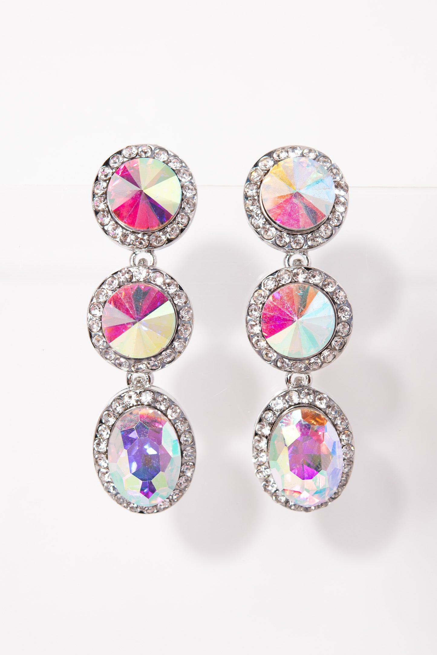 Layla 3-Tier Rhinestone Earrings