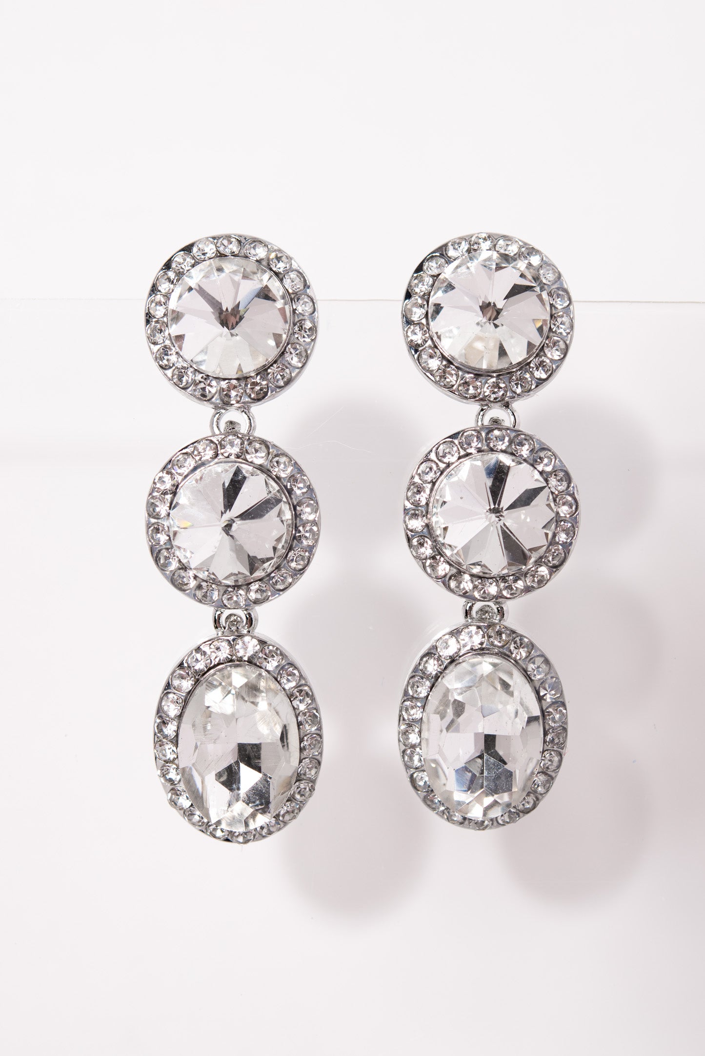 Layla 3-Tier Rhinestone Earrings