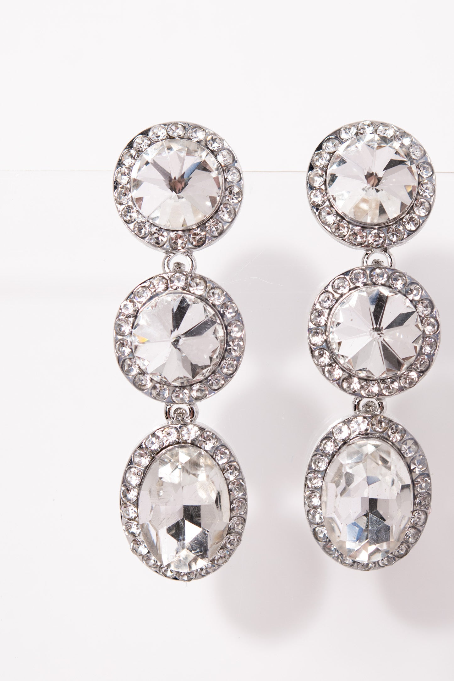 Layla 3-Tier Rhinestone Earrings