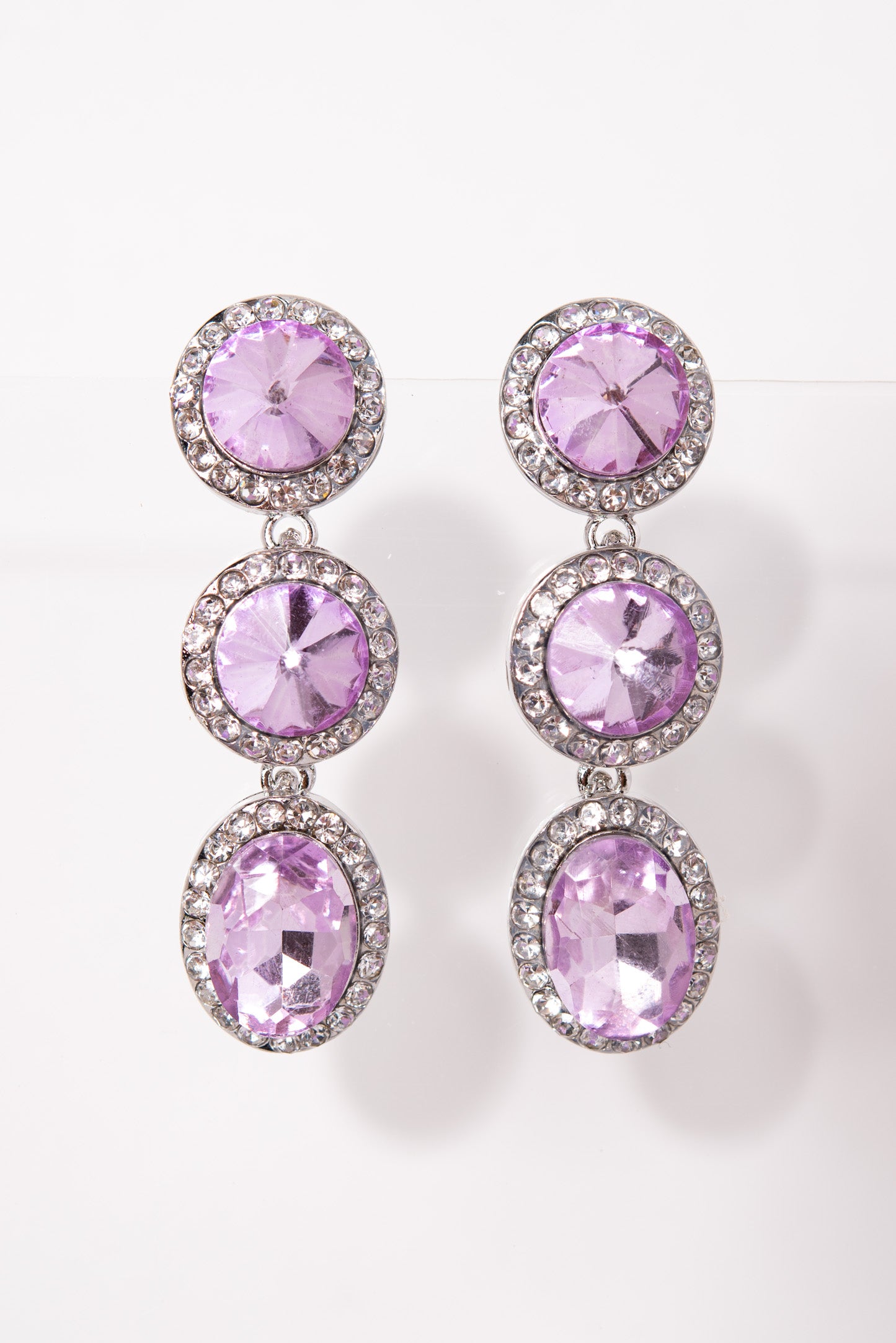Layla 3-Tier Rhinestone Earrings