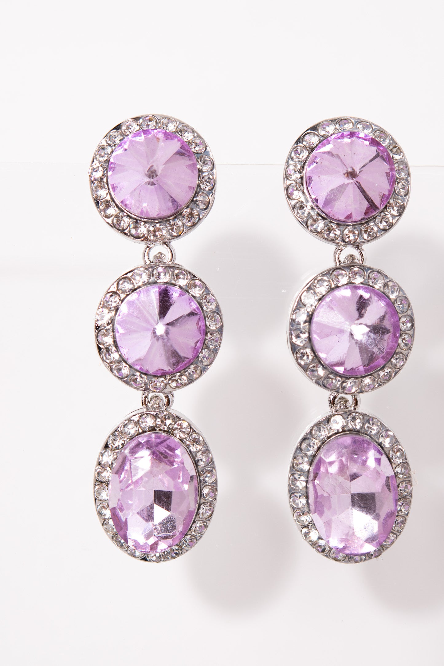 Layla 3-Tier Rhinestone Earrings