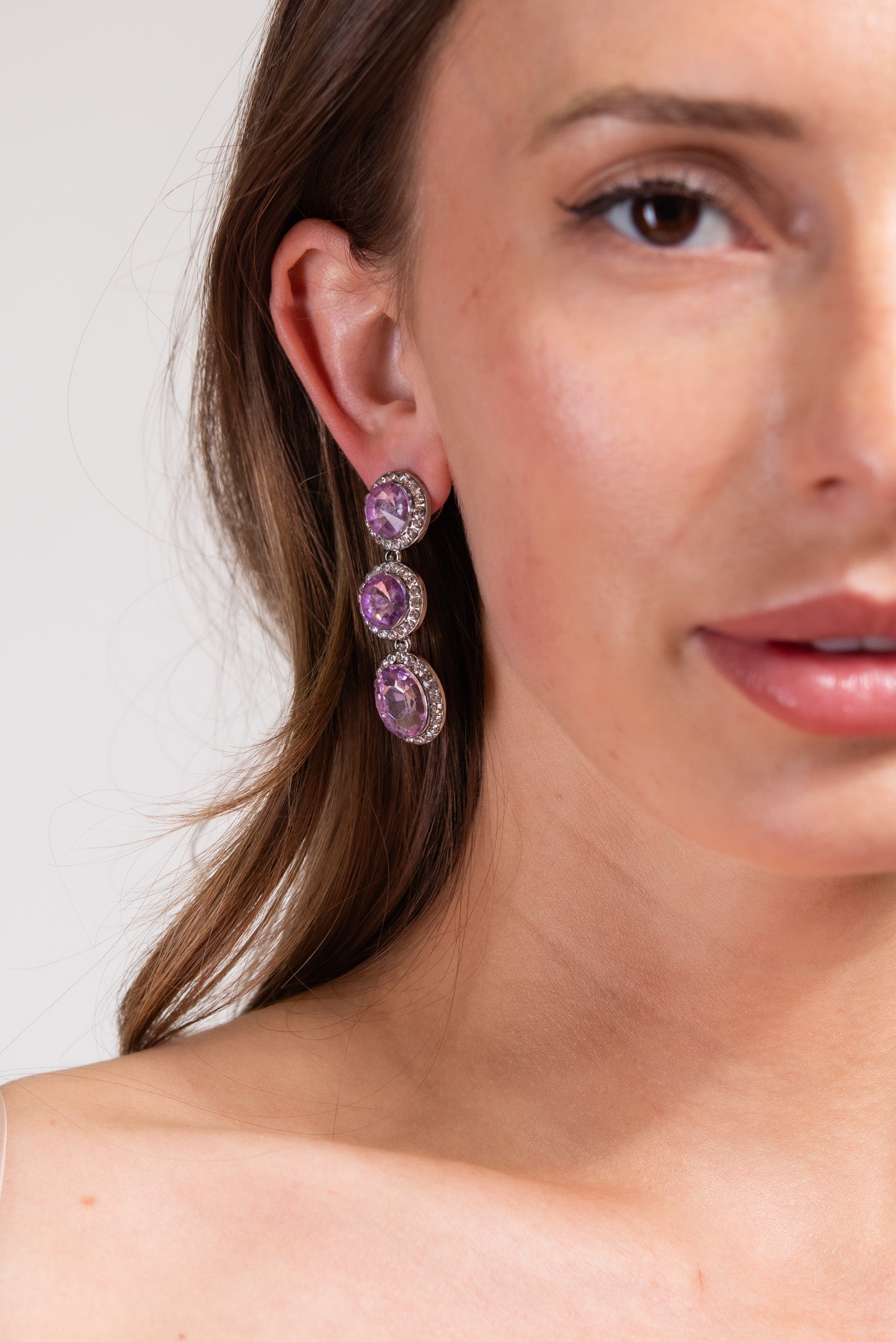 Layla 3-Tier Rhinestone Earrings