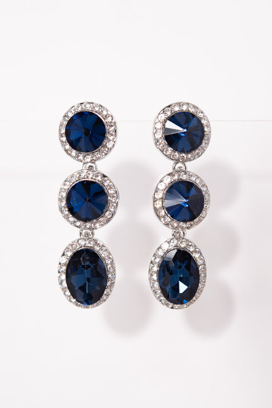 Layla 3-Tier Rhinestone Earrings