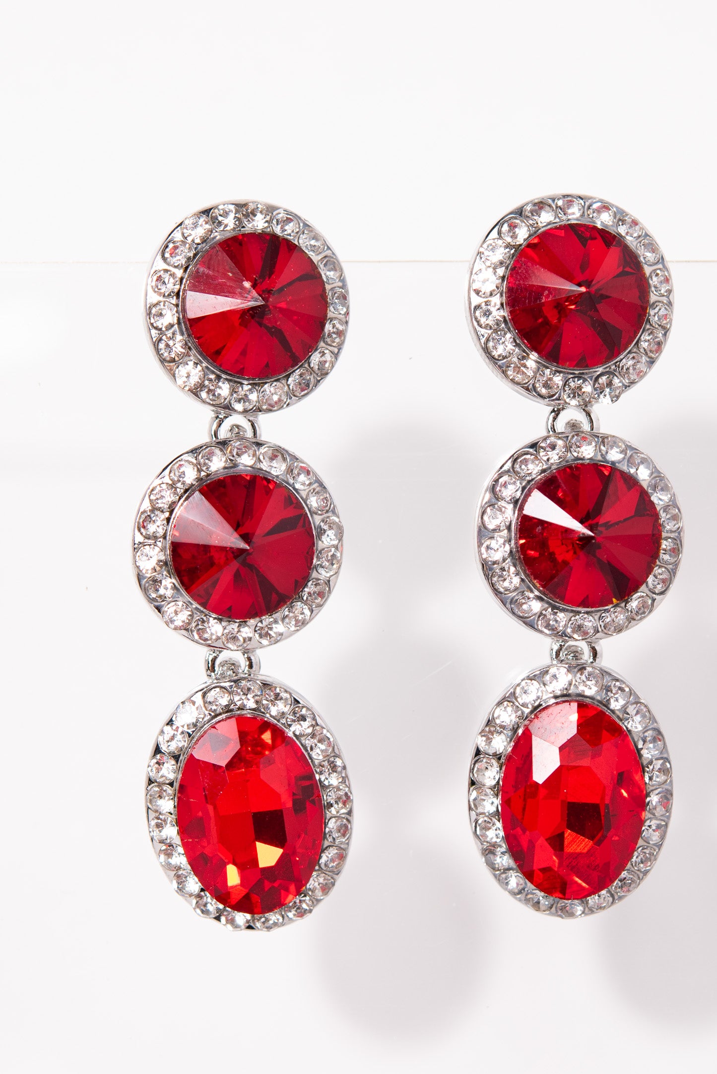 Layla 3-Tier Rhinestone Earrings