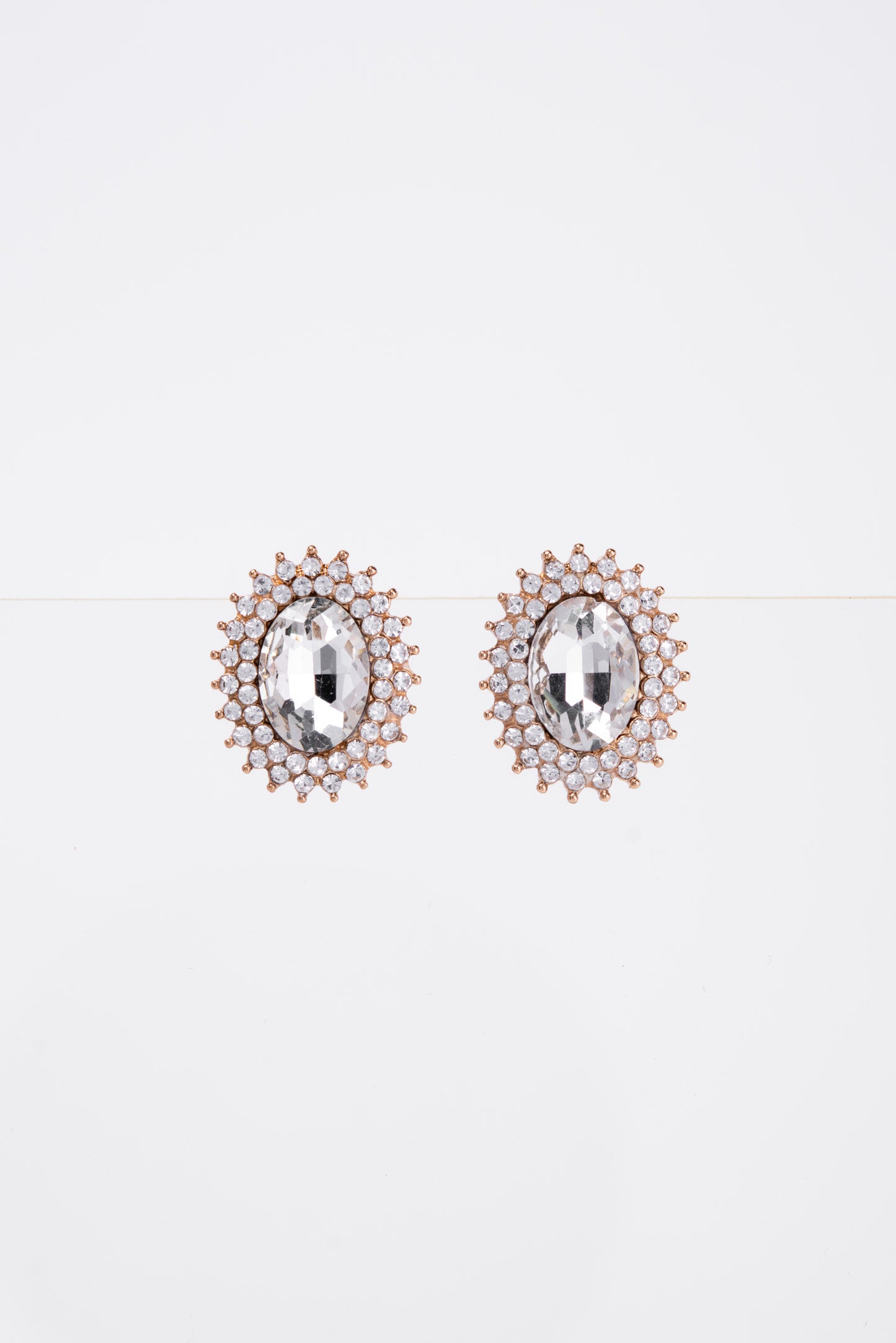 Courtney Sunburst Glass Stone Stud Earrings