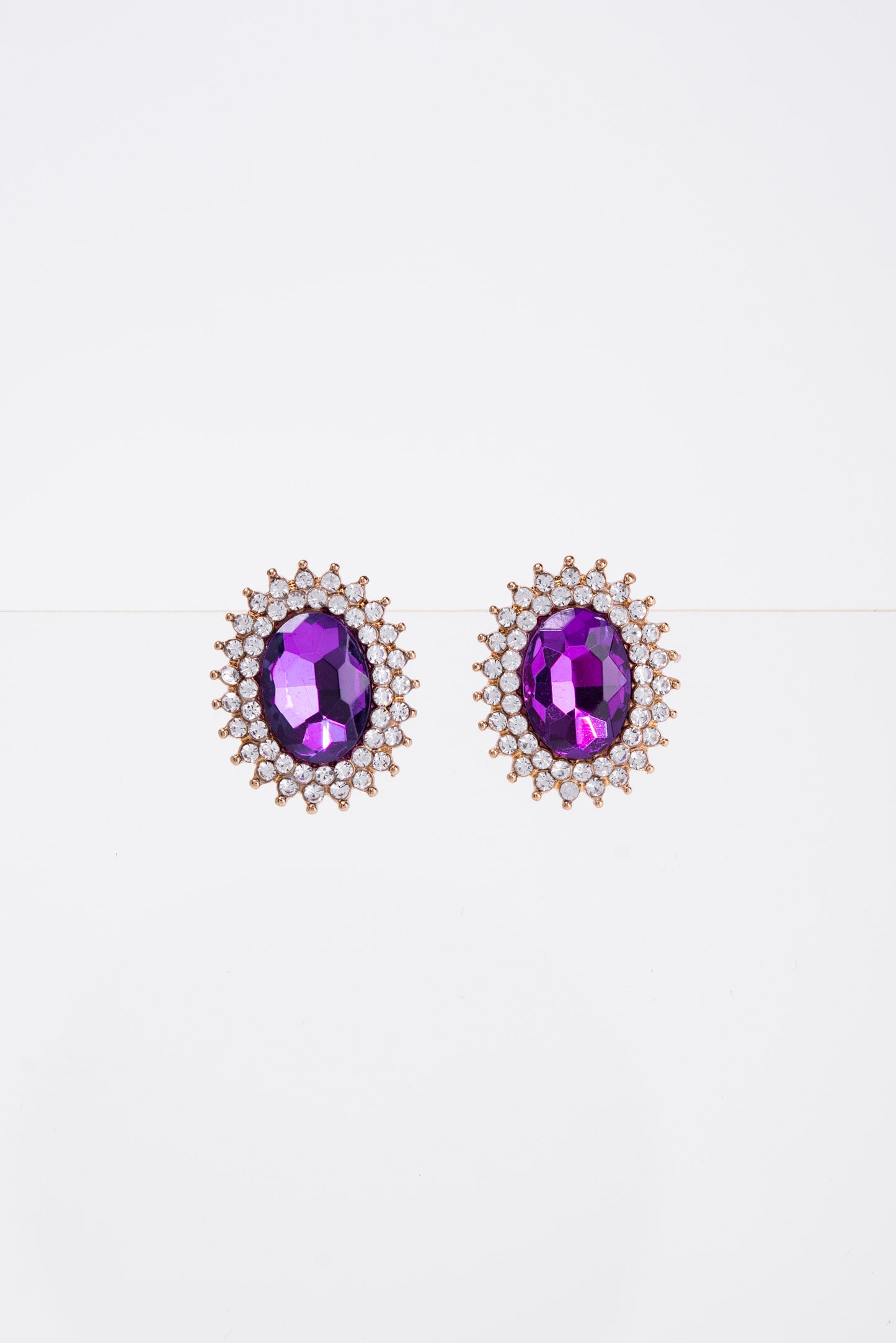 Courtney Sunburst Glass Stone Stud Earrings