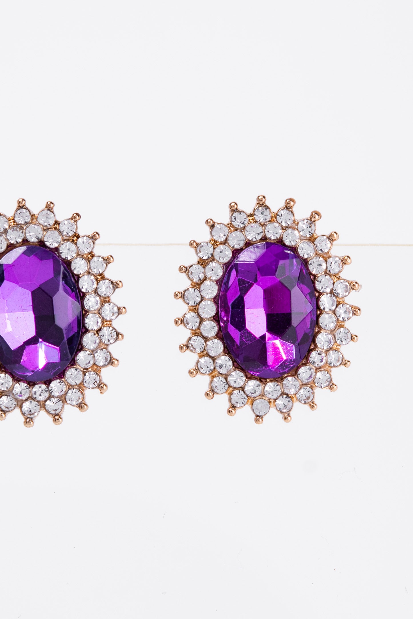 Courtney Sunburst Glass Stone Stud Earrings