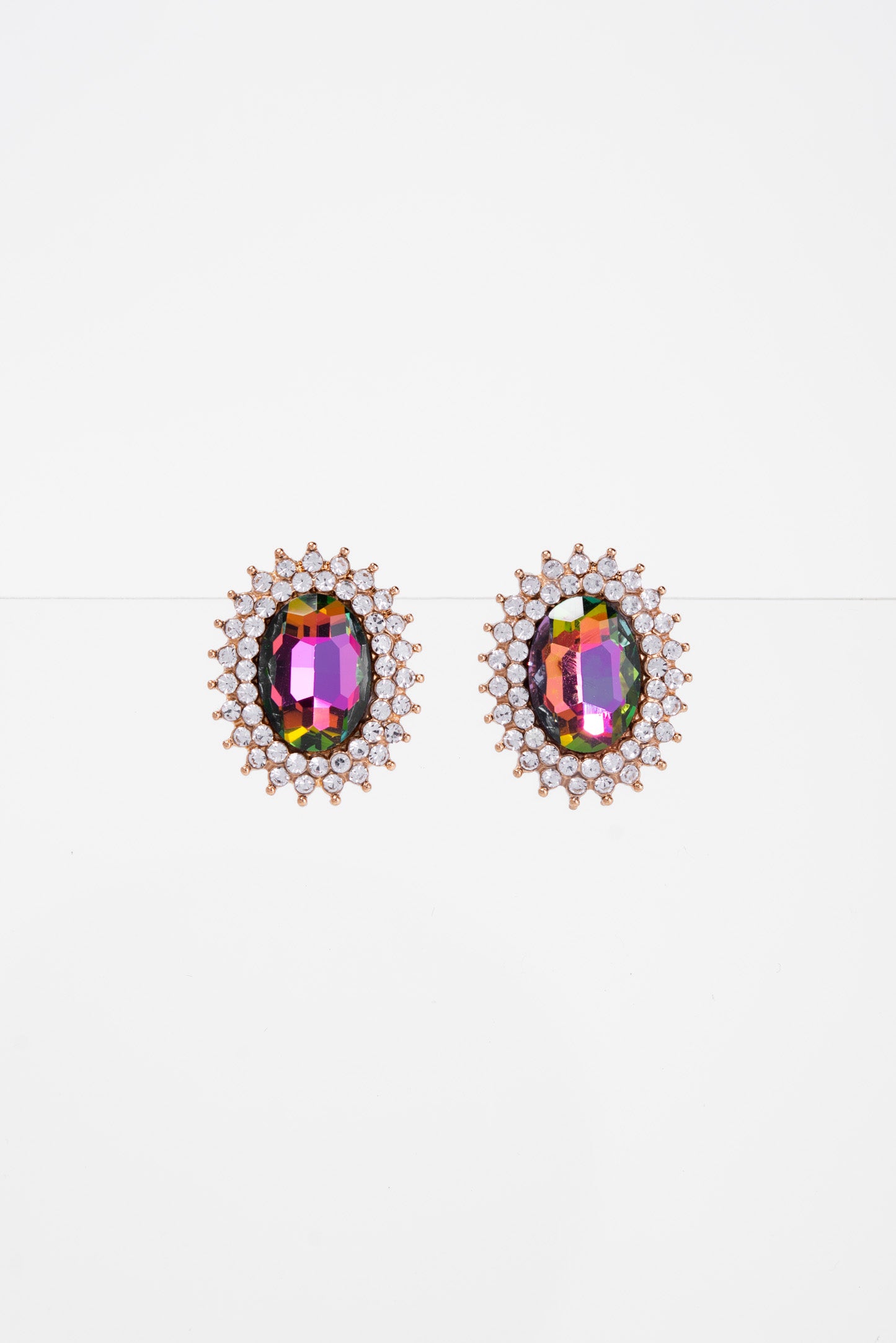 Courtney Sunburst Glass Stone Stud Earrings