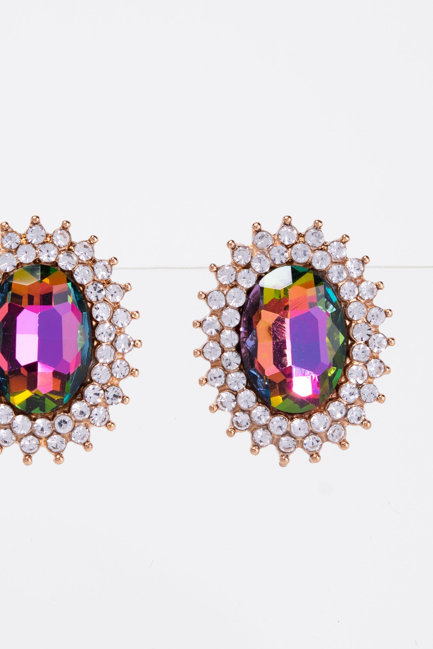 Courtney Sunburst Glass Stone Stud Earrings