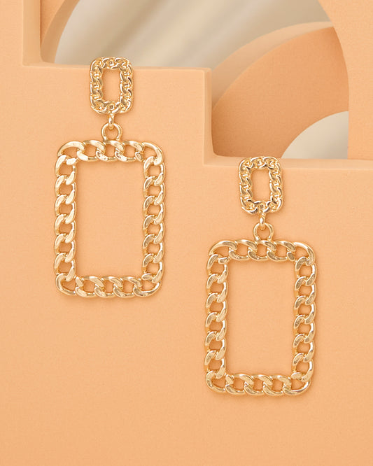 Valentina Chain Dangle Door Knocker Earrings | Gold