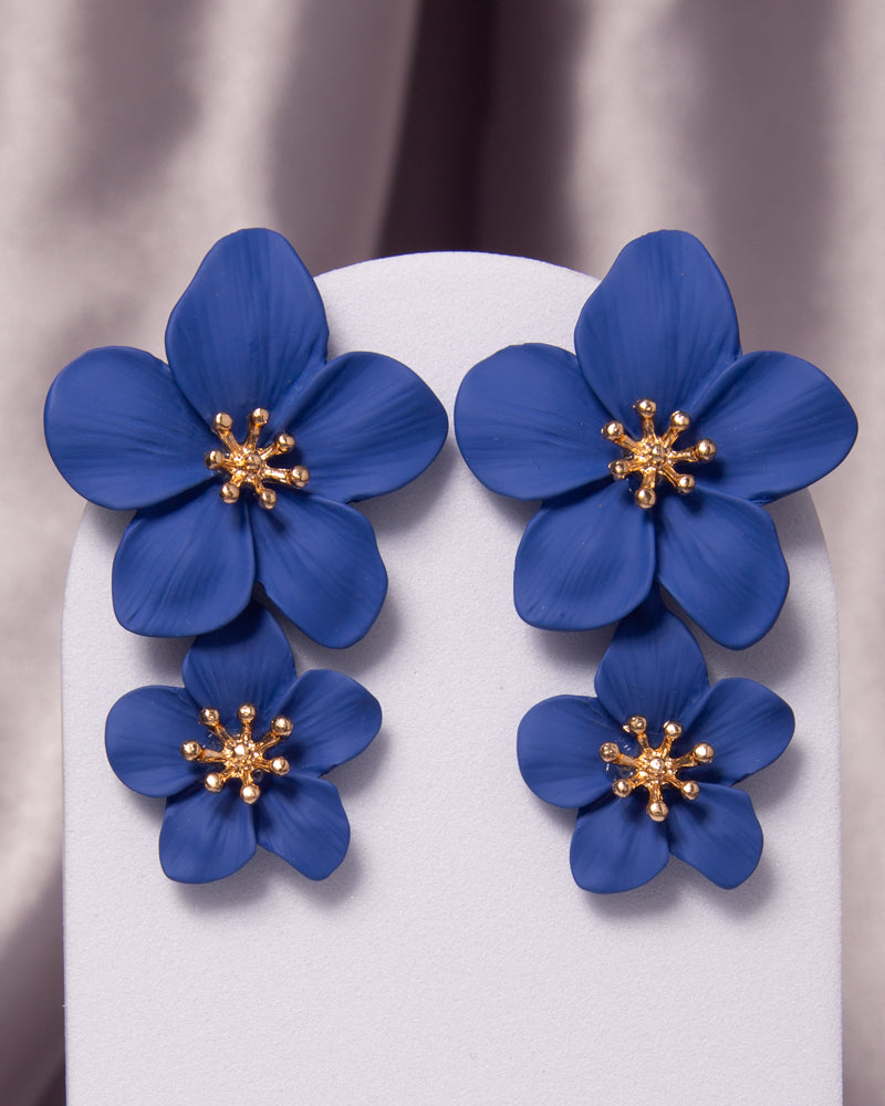 Bianca Hawaiian Acrylic Alloy Flower Post Dangle Earrings