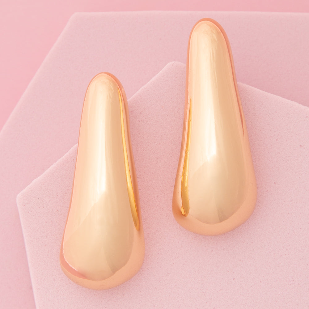 Elaine Crescent Teardrop Post Earrings | Gold