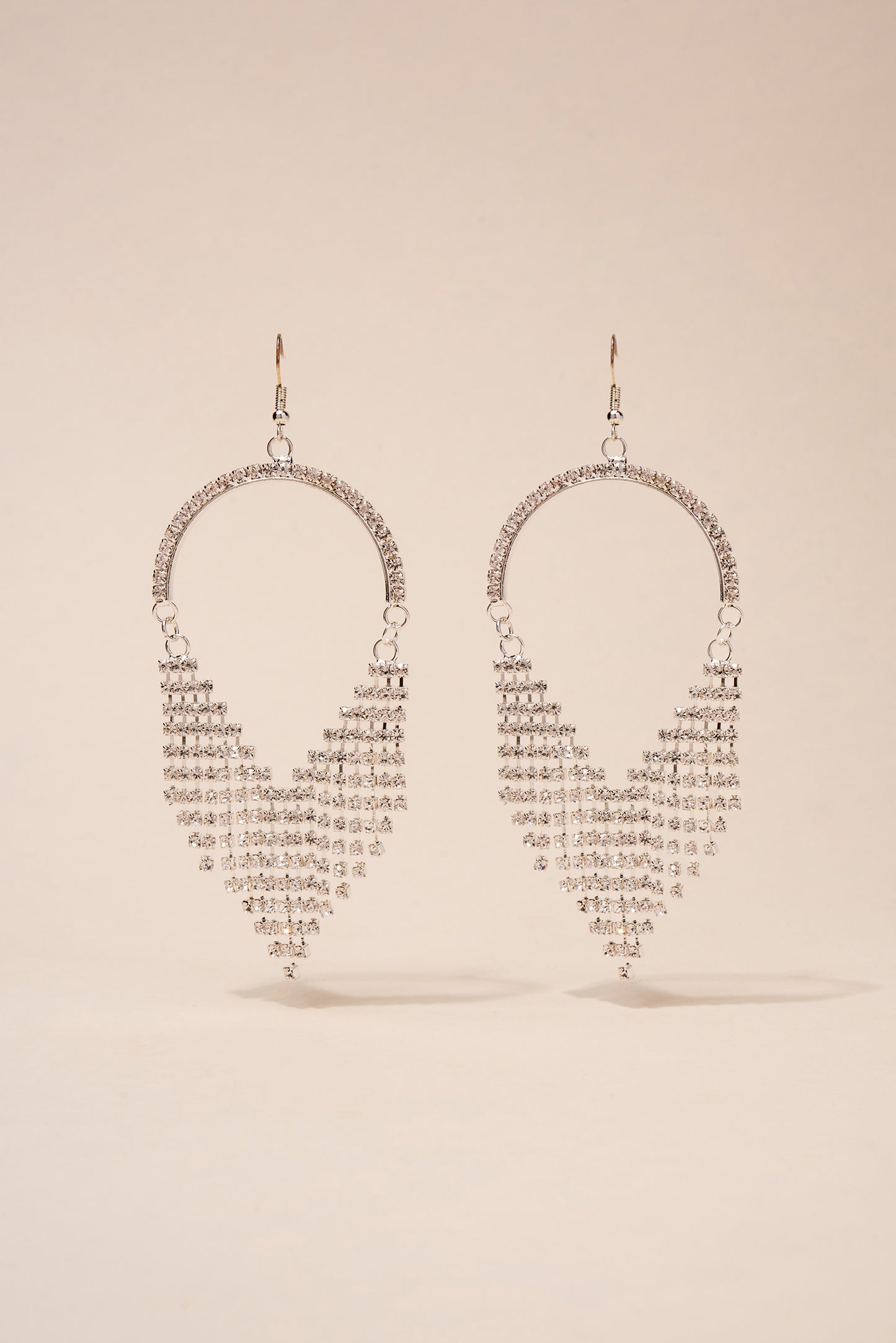 Regal Half Hoop Rhinestone Earrings