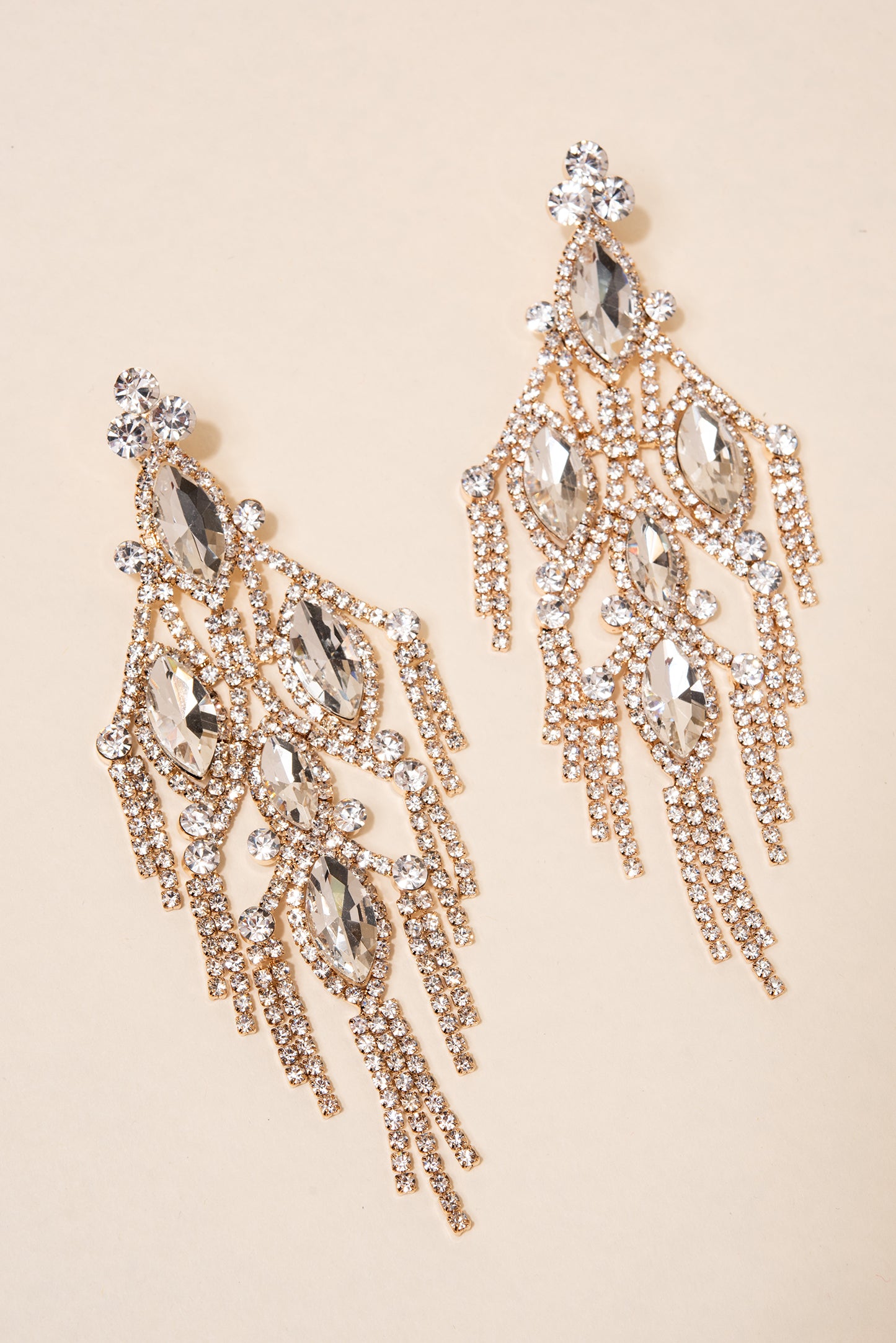 Lustre Fringe Rhinestone Drop Earrings