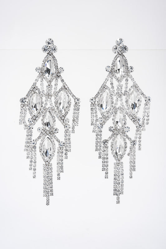 Lustre Fringe Rhinestone Drop Earrings