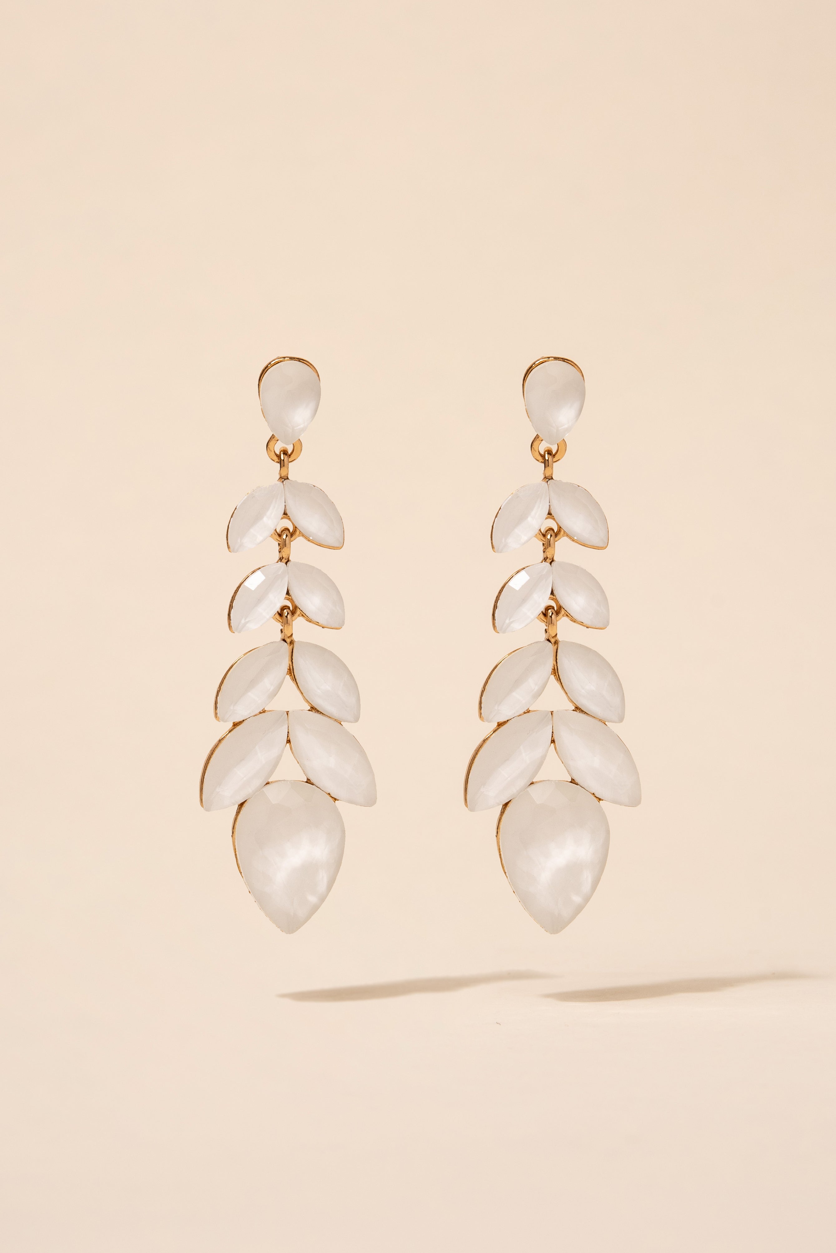 Lillian Flower Petal Earrings | White