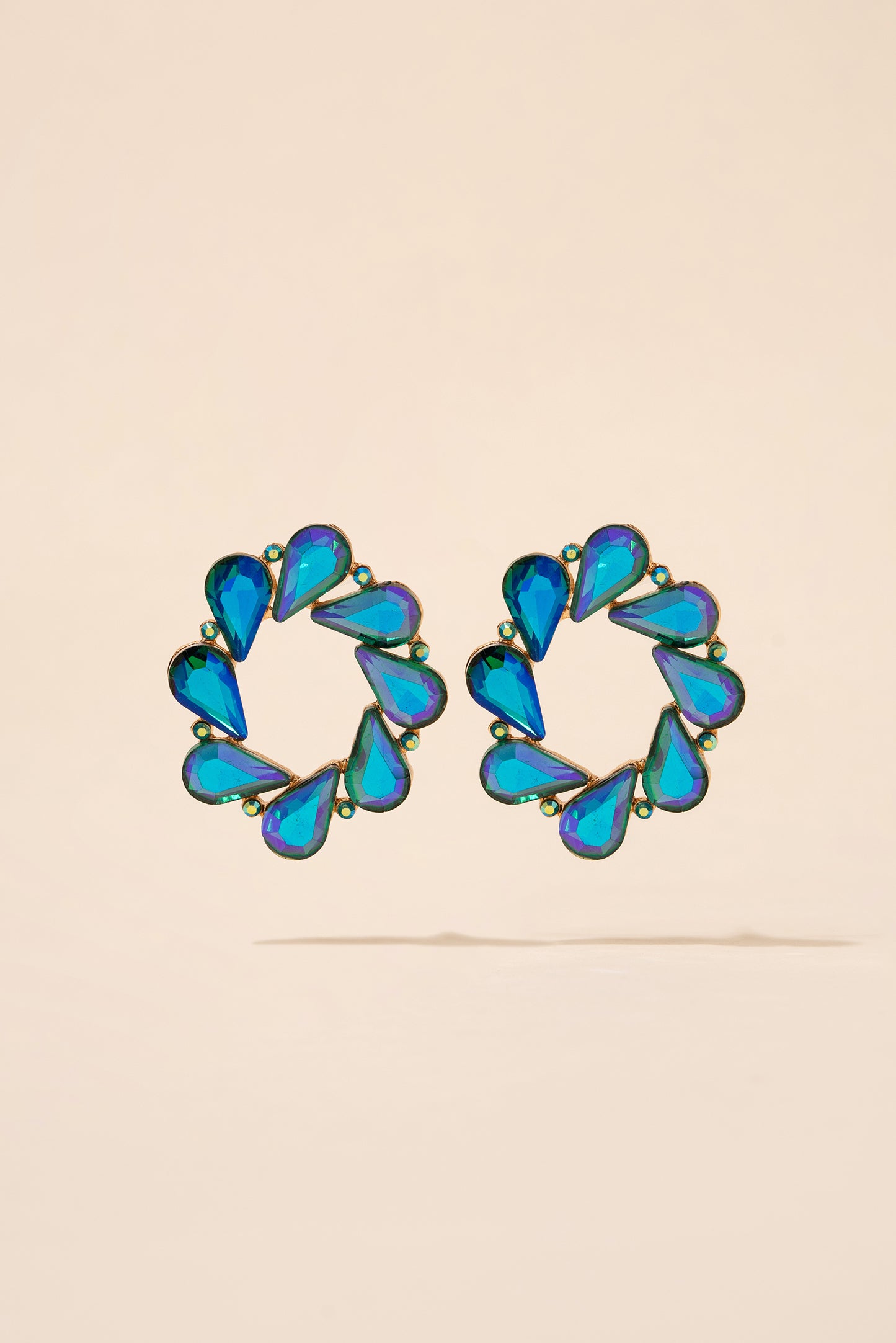Cosmic Circular Teardrop Post Earrings