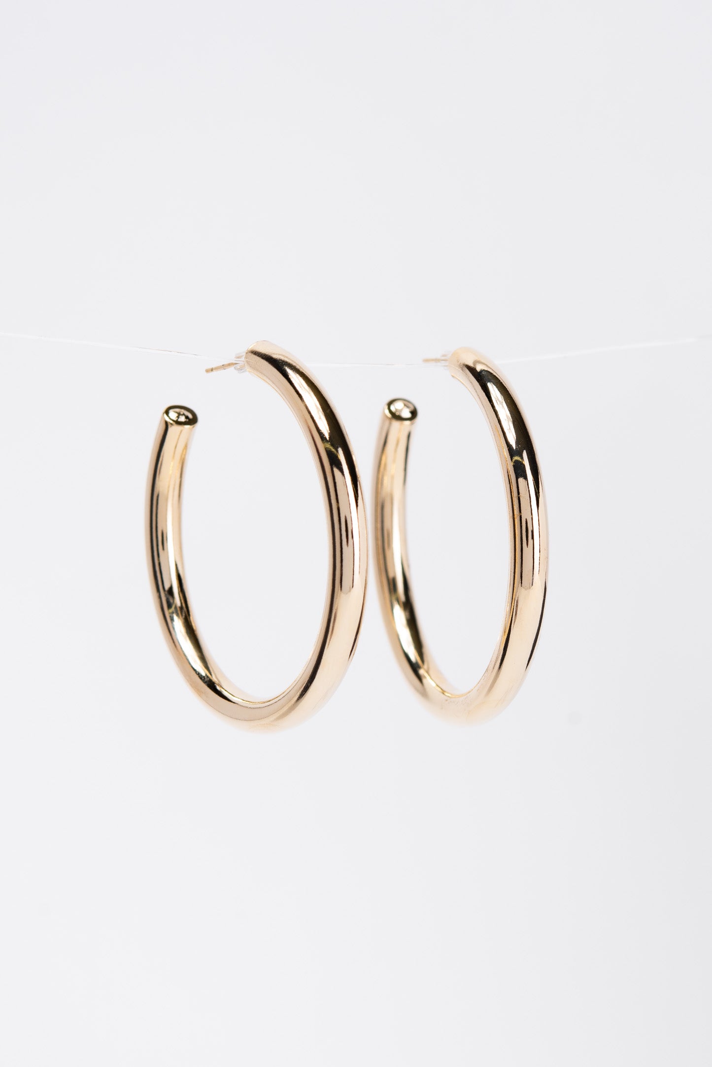 Frankie White Gold Plated Open Hoop Earrings