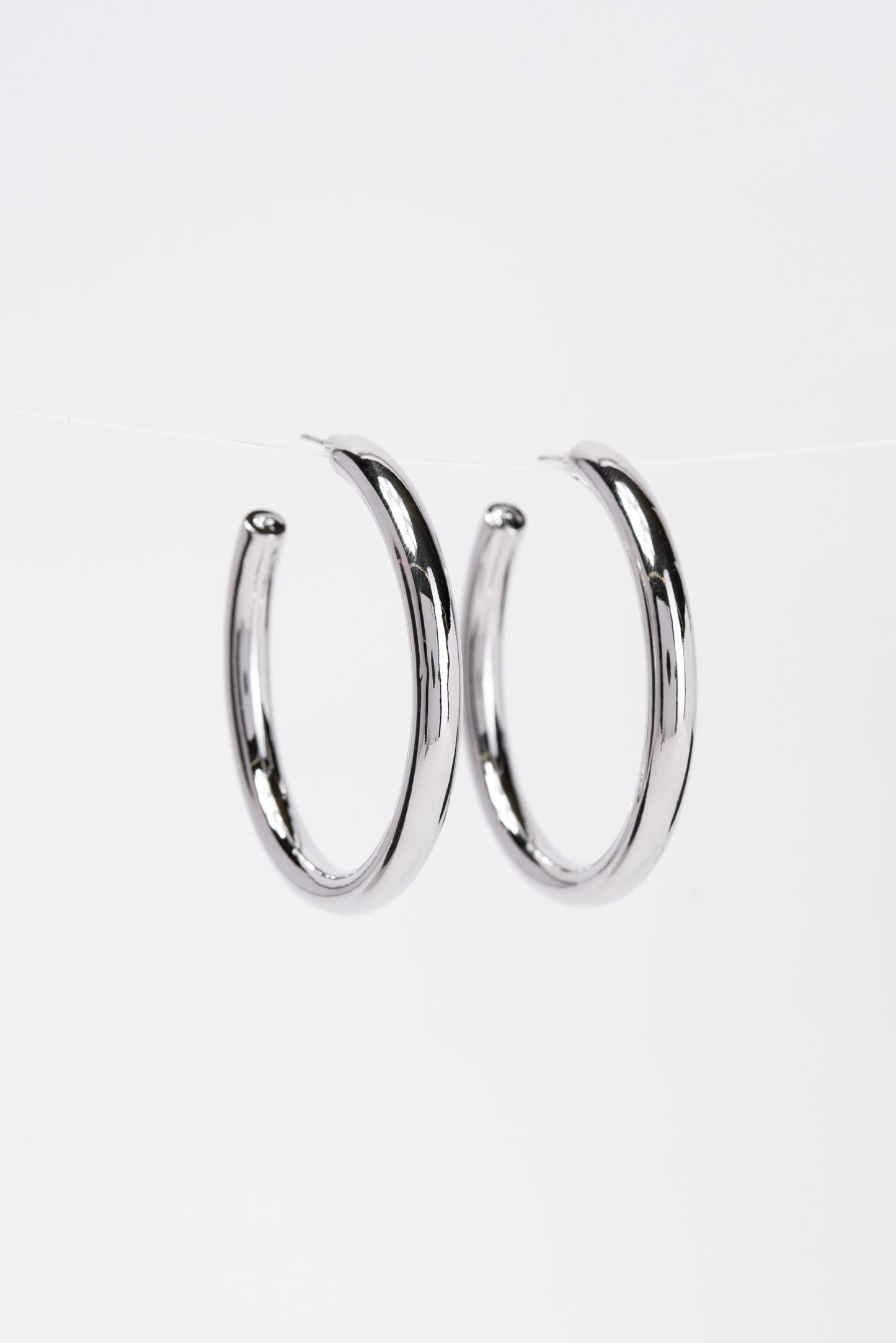 Frankie White Gold Plated Open Hoop Earrings