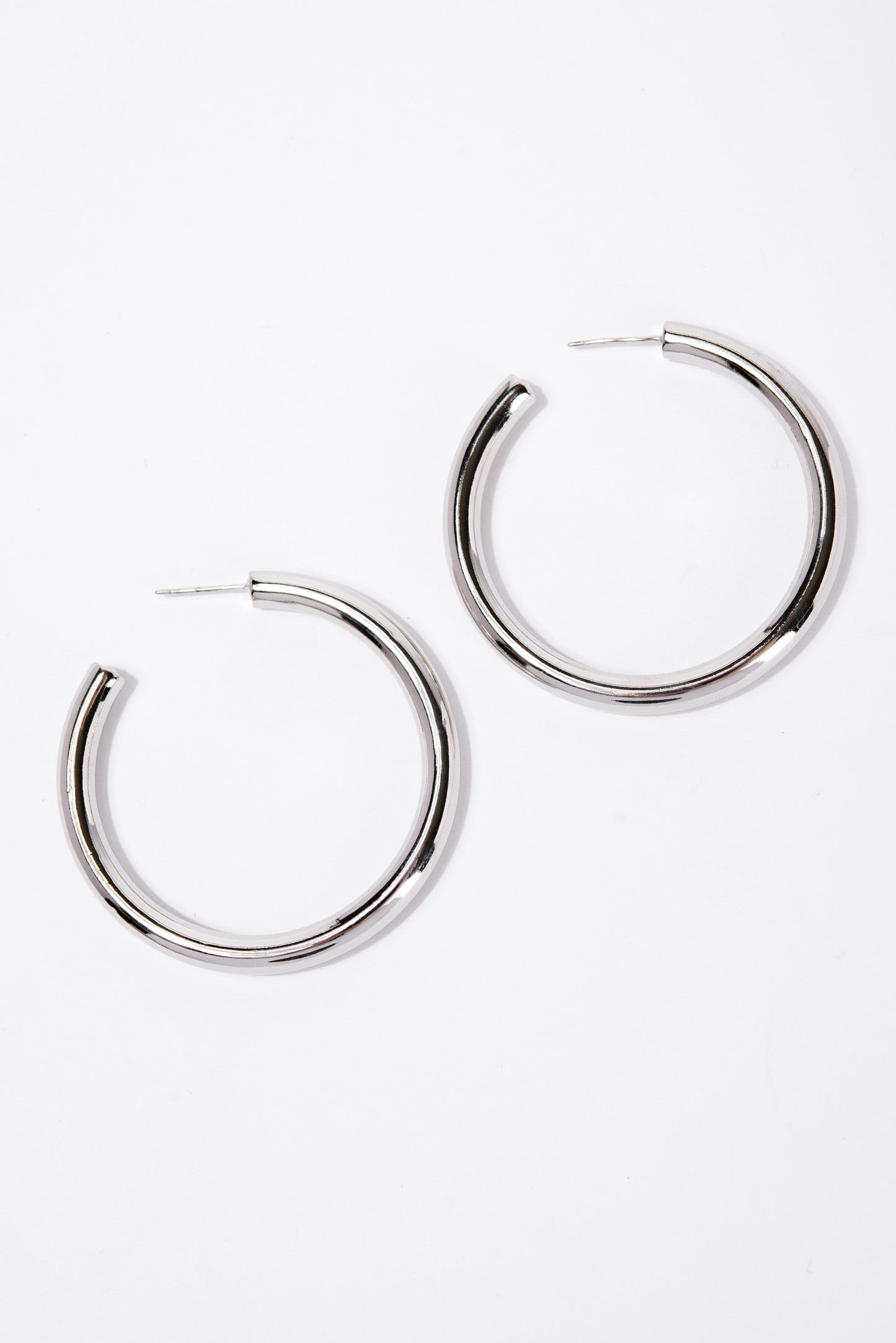 Frankie White Gold Plated Open Hoop Earrings