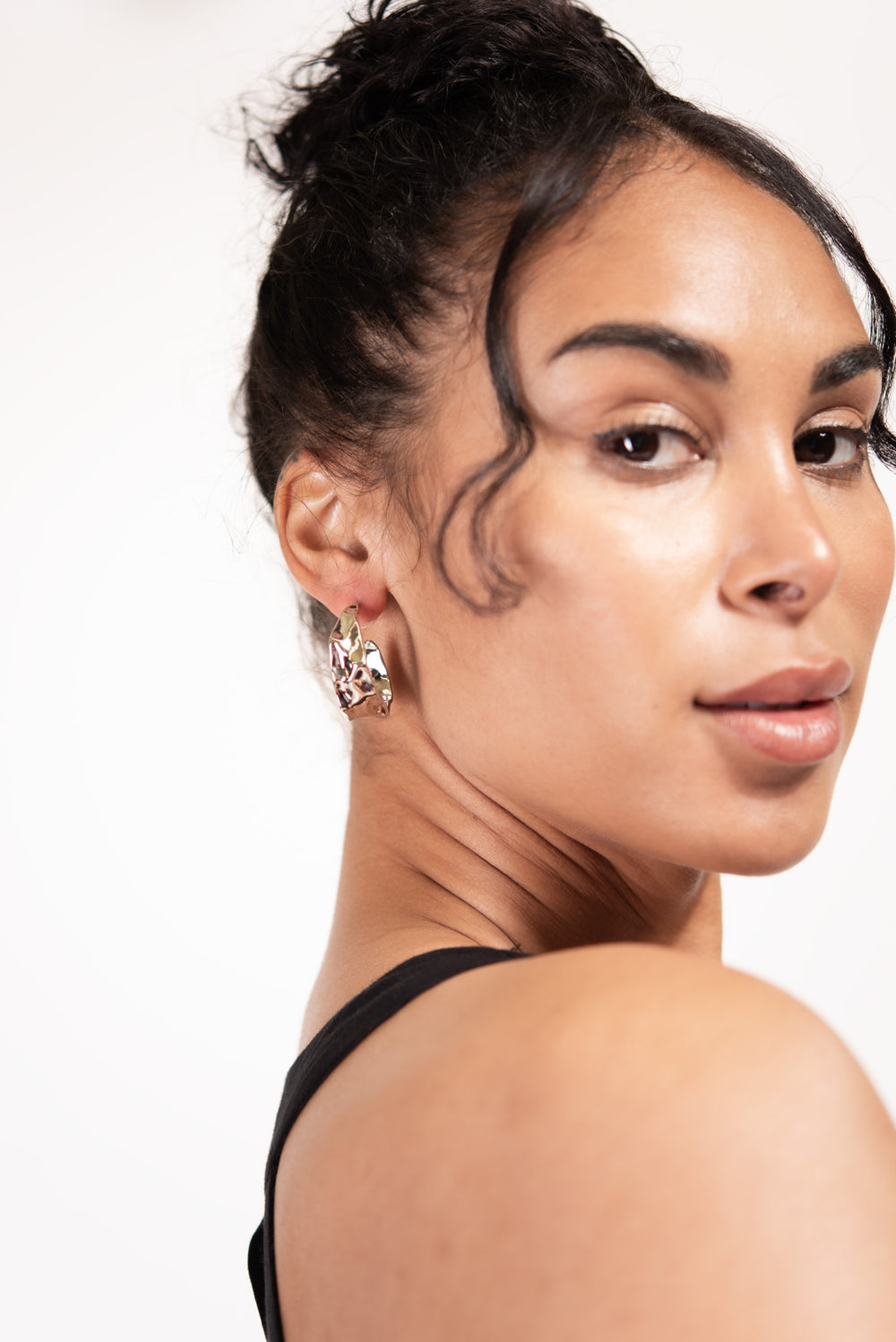 Seren Hammered Hoops | Silver