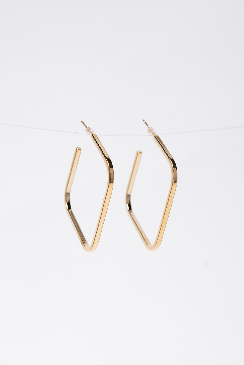 Gabrielle White Gold Plated Open Square Hoop Earrings | Gold