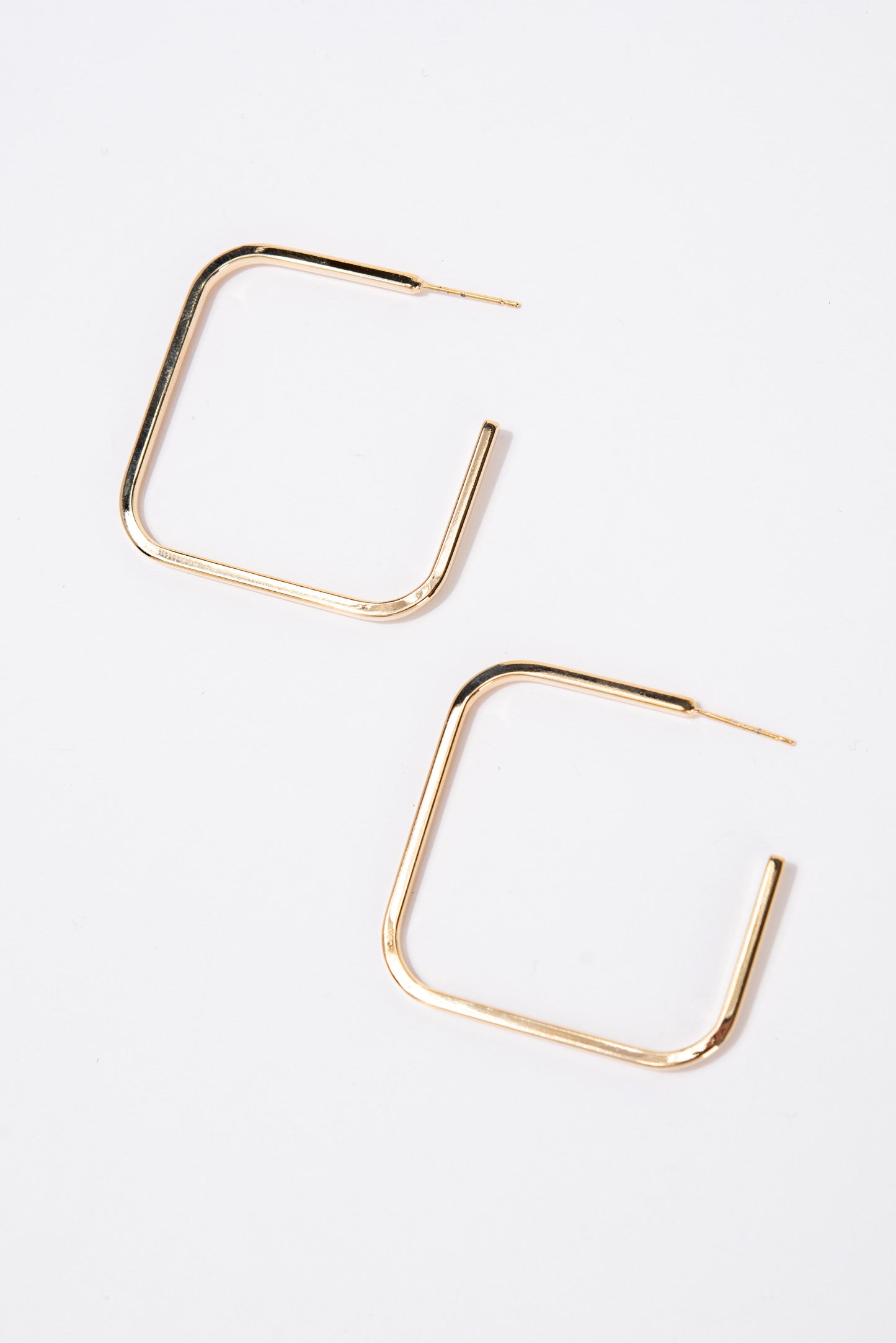 Gabrielle White Gold Plated Open Square Hoop Earrings