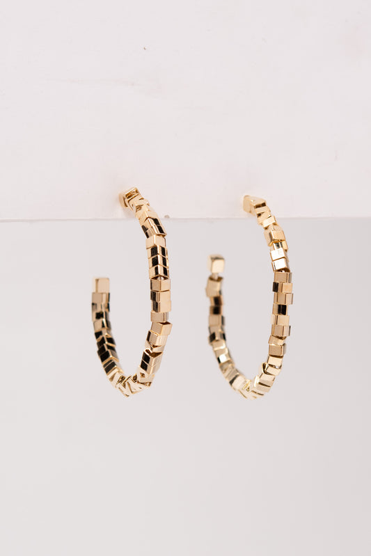 Molly Open Hoop Beaded Earrings | Gold