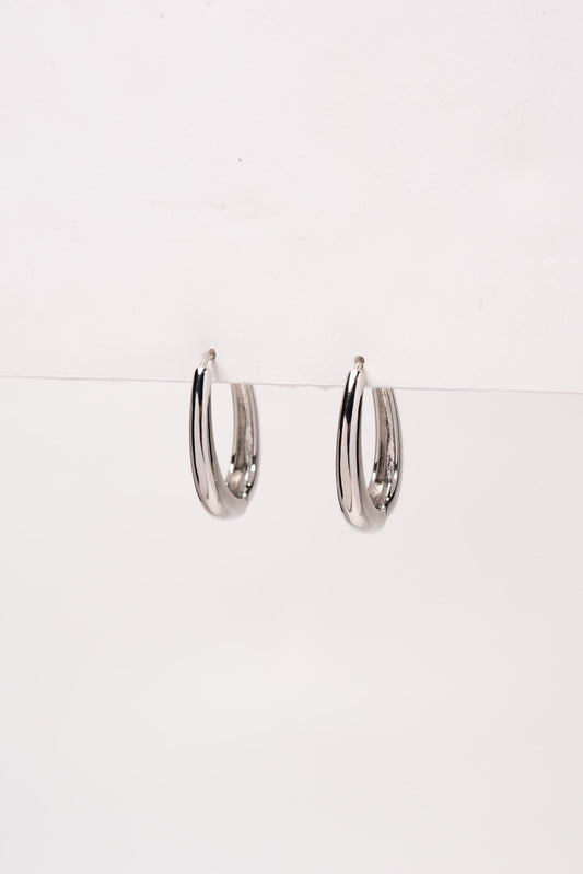 Alana Knocker Plated Hoop Earrings | Silver