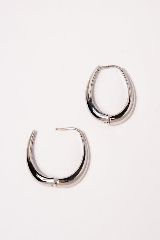 Alana Knocker Plated Hoop Earrings | Silver