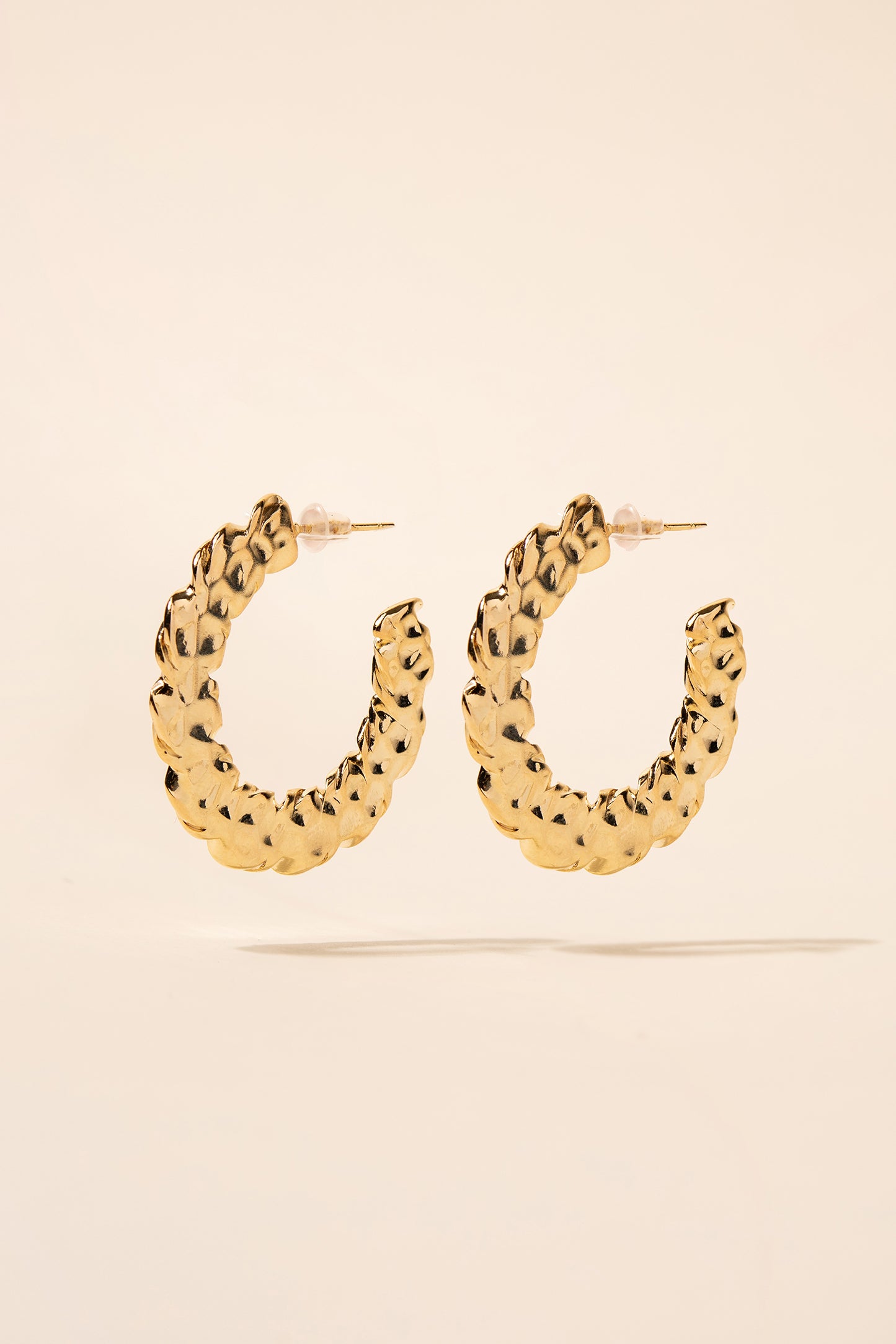 Daphne Plated Hammered Mini Hoops