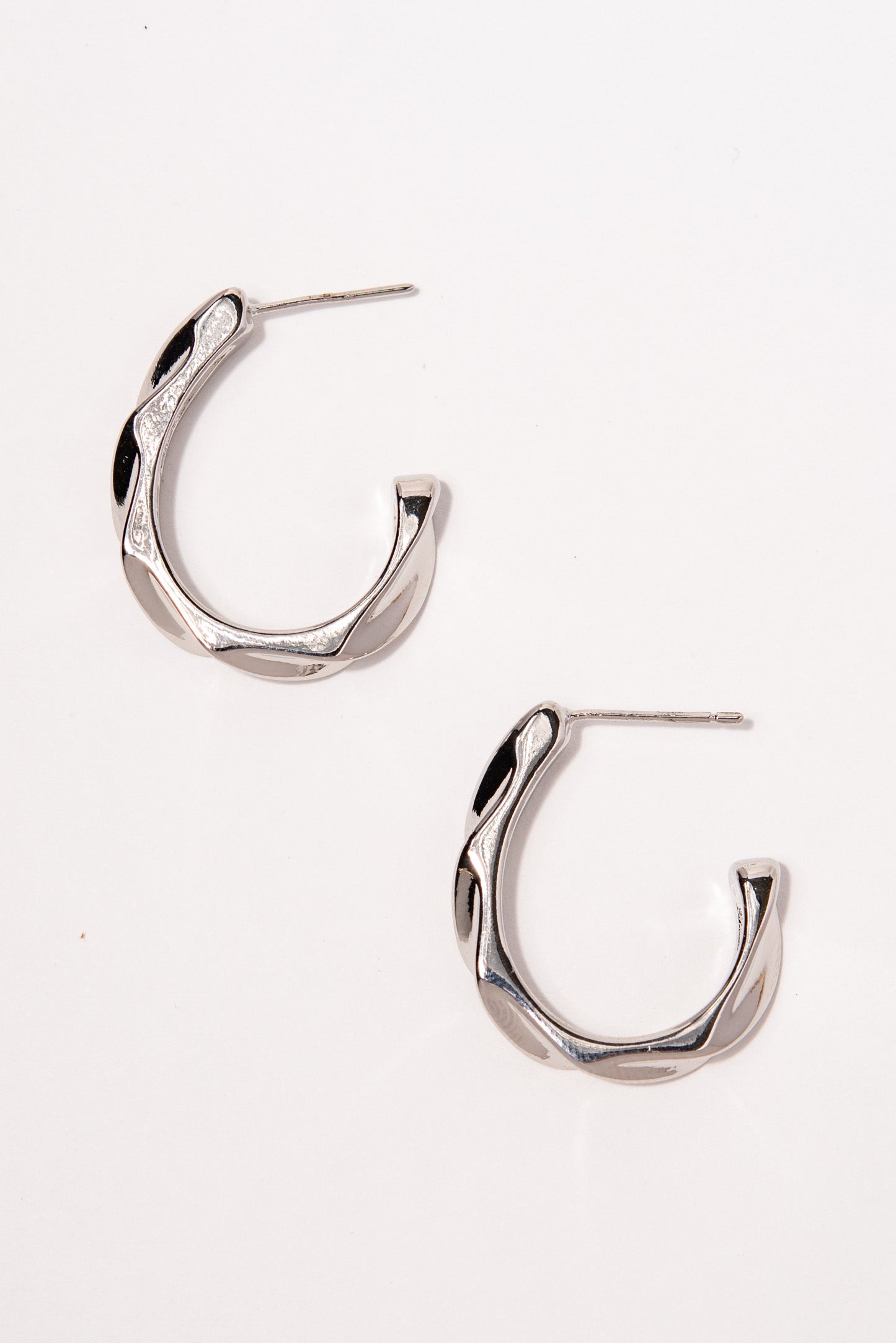 Annie Textured Open Hoop Earrings