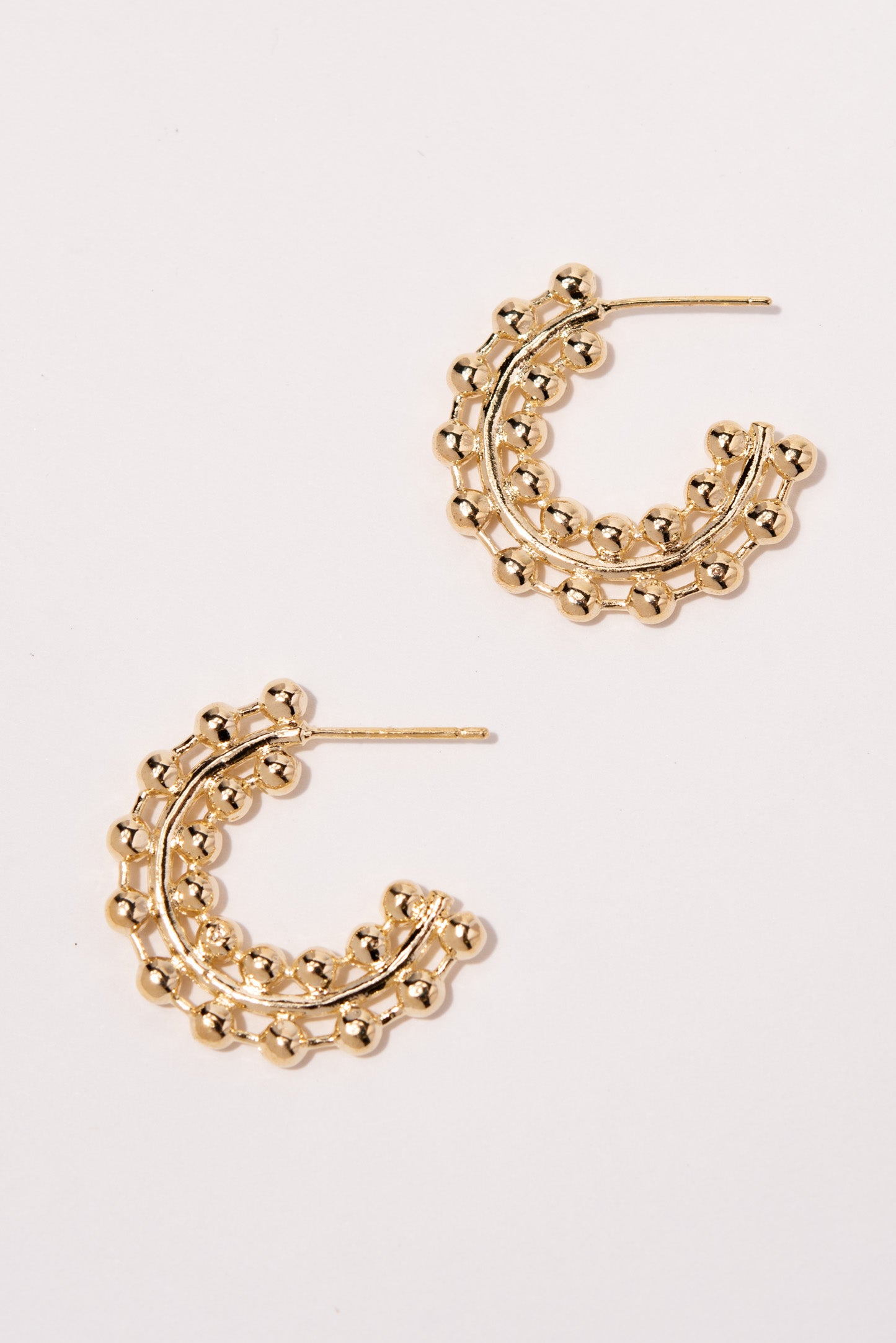 Amira Bead Open Hoop Earrings