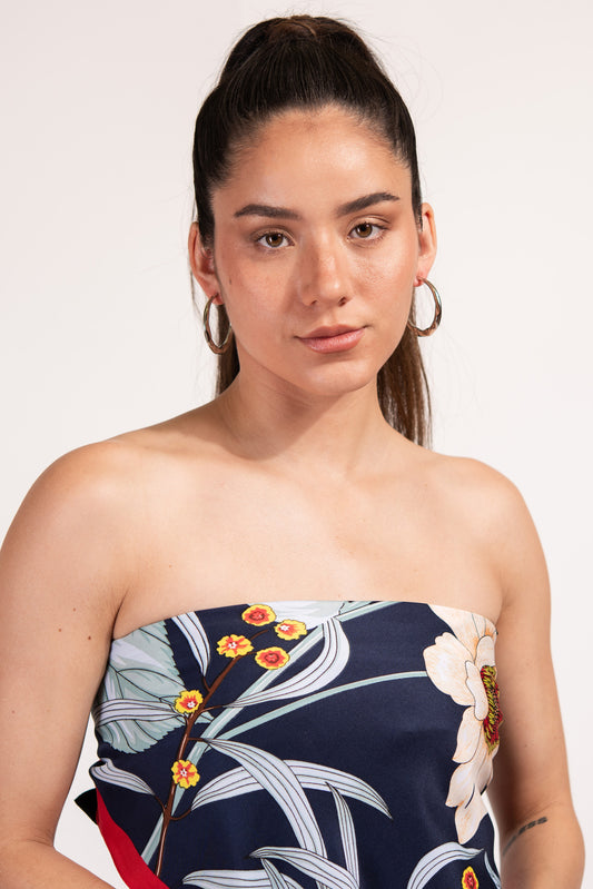 Thea Abstract Glossy Open Hoops | Silver