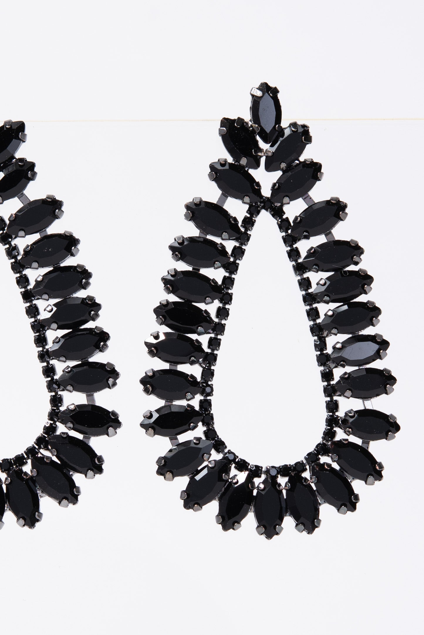 Ruby Large Open Teardrop Crystal Marquise Earrings