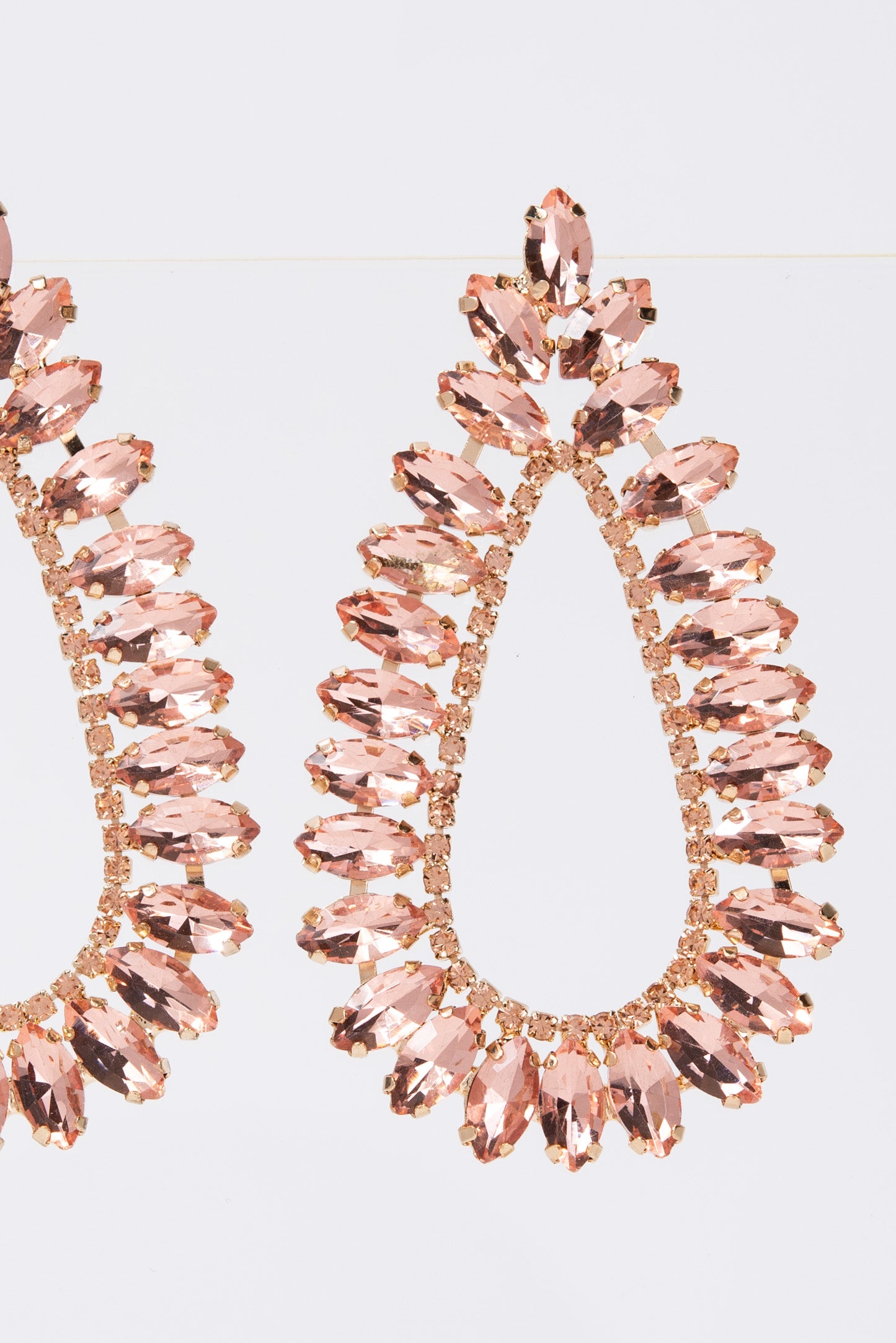Ruby Large Open Teardrop Crystal Marquise Earrings