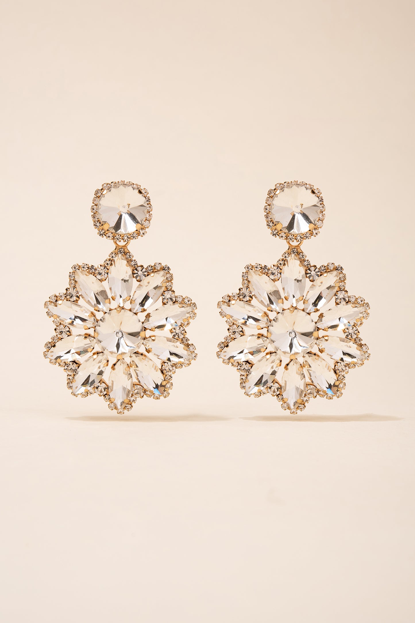 Renata Flower Stone Drop Earrings