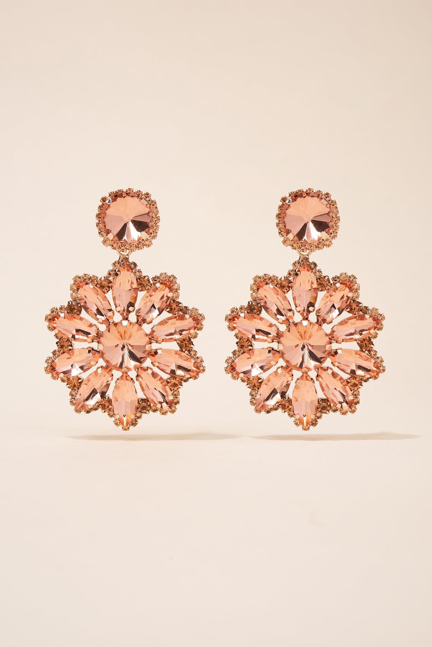 Renata Flower Stone Drop Earrings