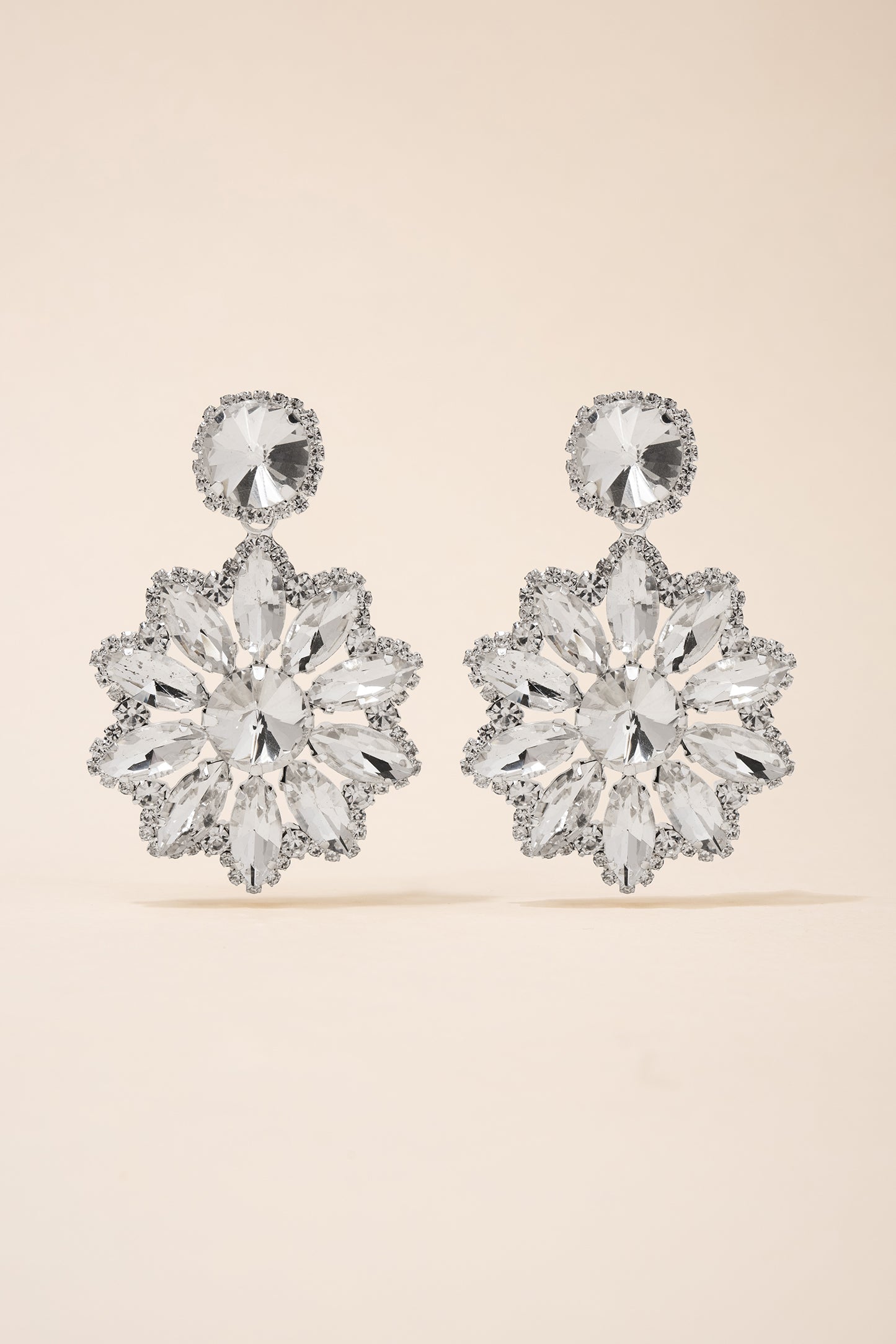 Renata Flower Stone Drop Earrings
