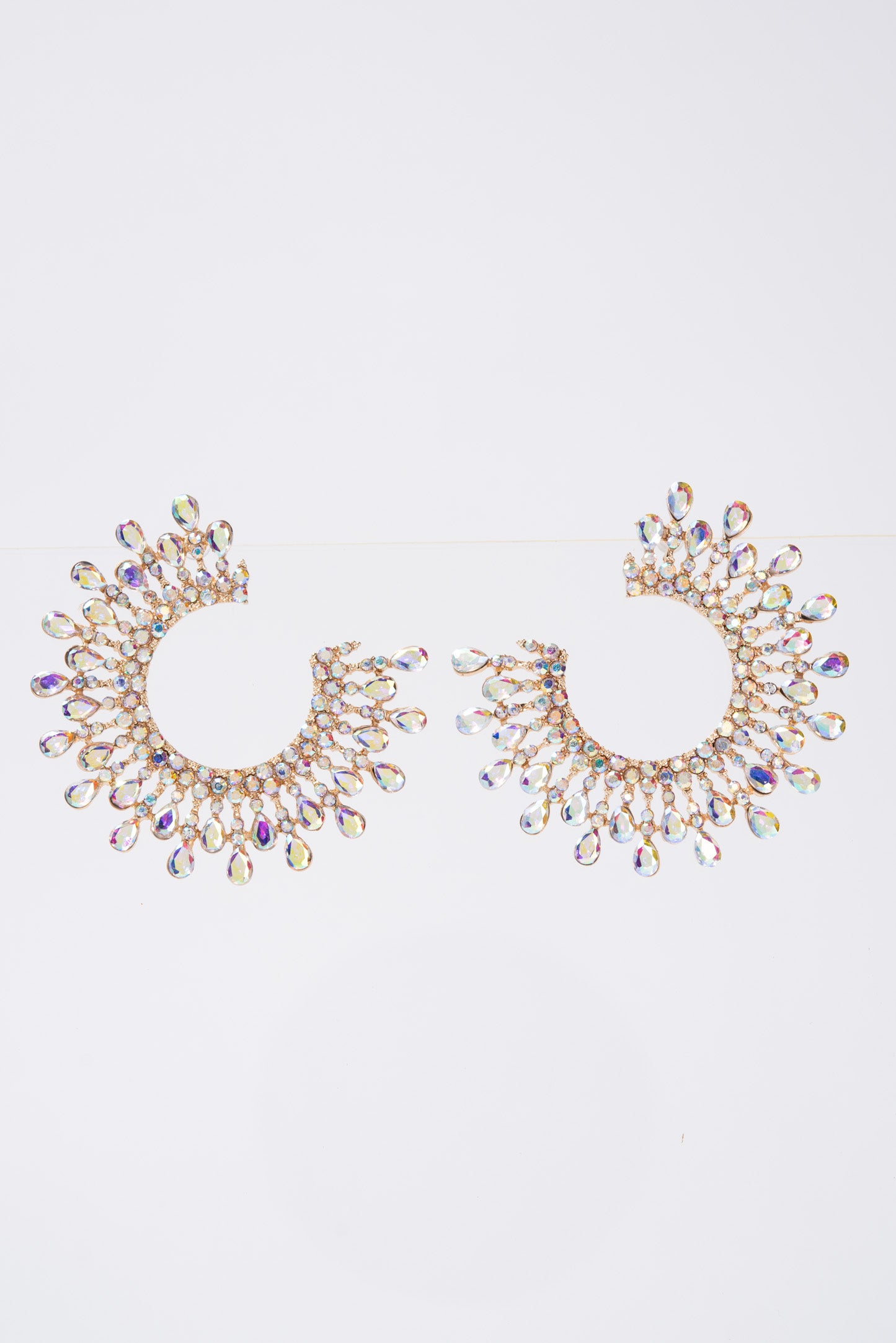 Sunshine Open Circle Crystal Stud Earrings