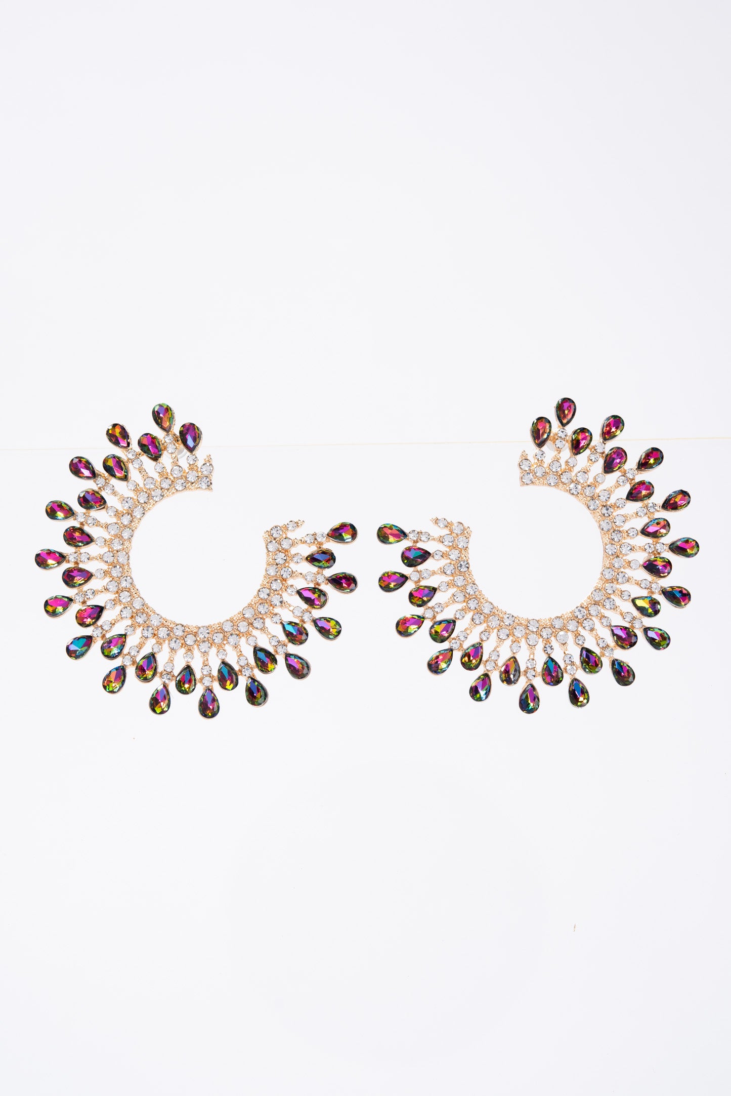 Sunshine Open Circle Crystal Stud Earrings
