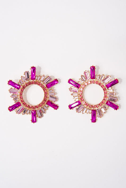 Penelope Rhinestone Circle Earrings
