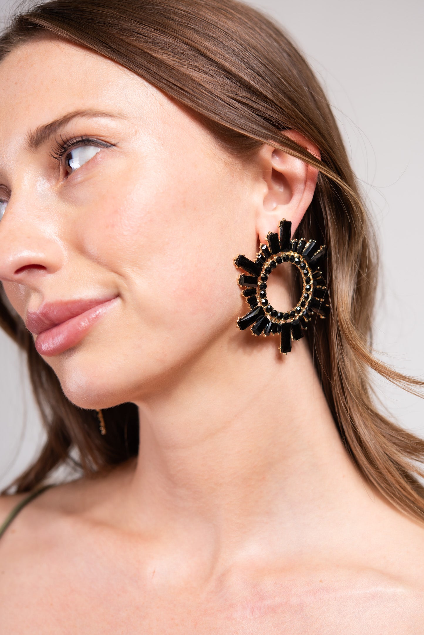 Penelope Rhinestone Circle Earrings