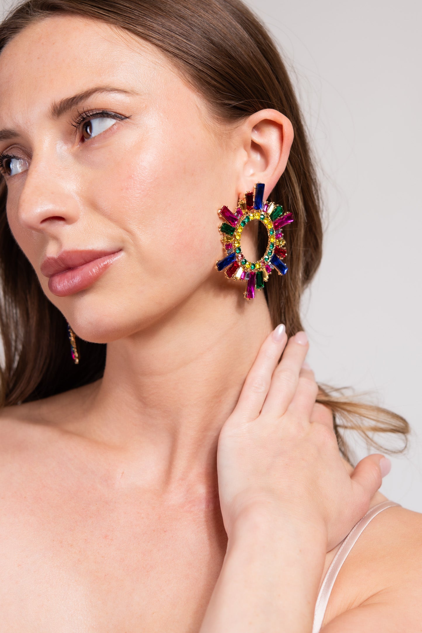 Penelope Rhinestone Circle Earrings