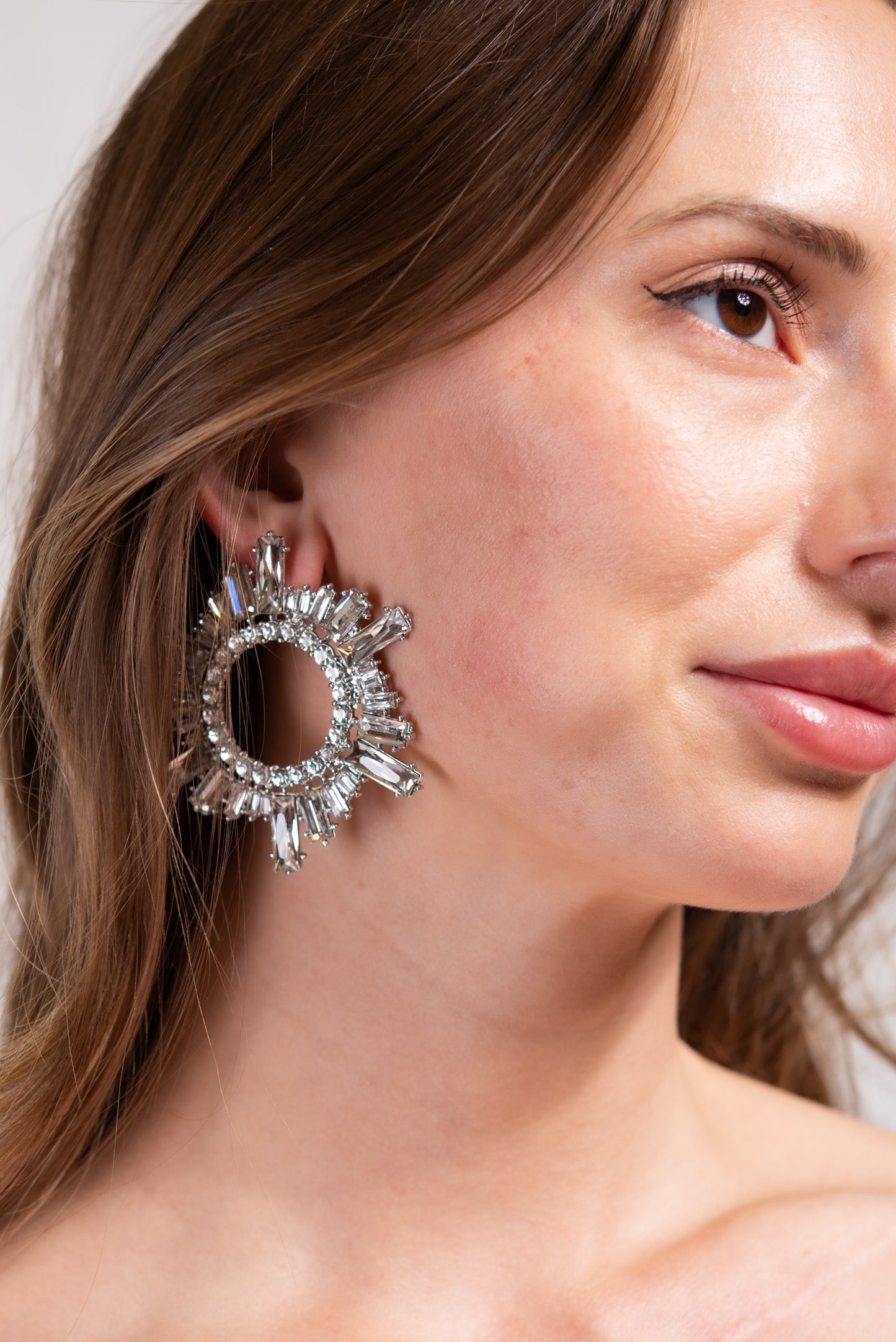 Penelope Rhinestone Circle Earrings