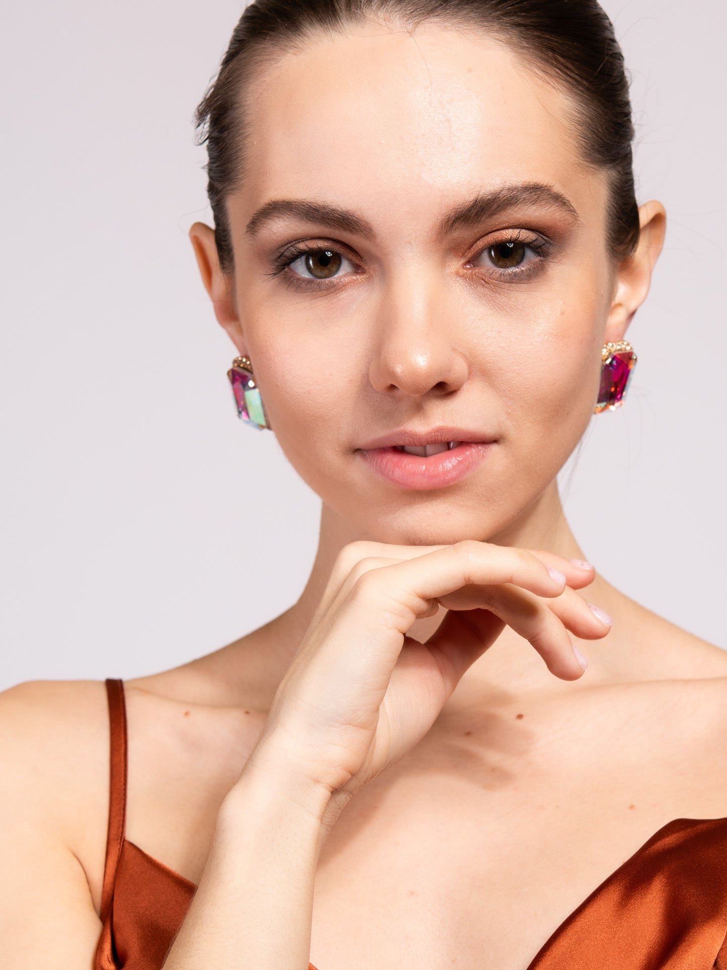 Dahlia Stone Stud Post Earrings