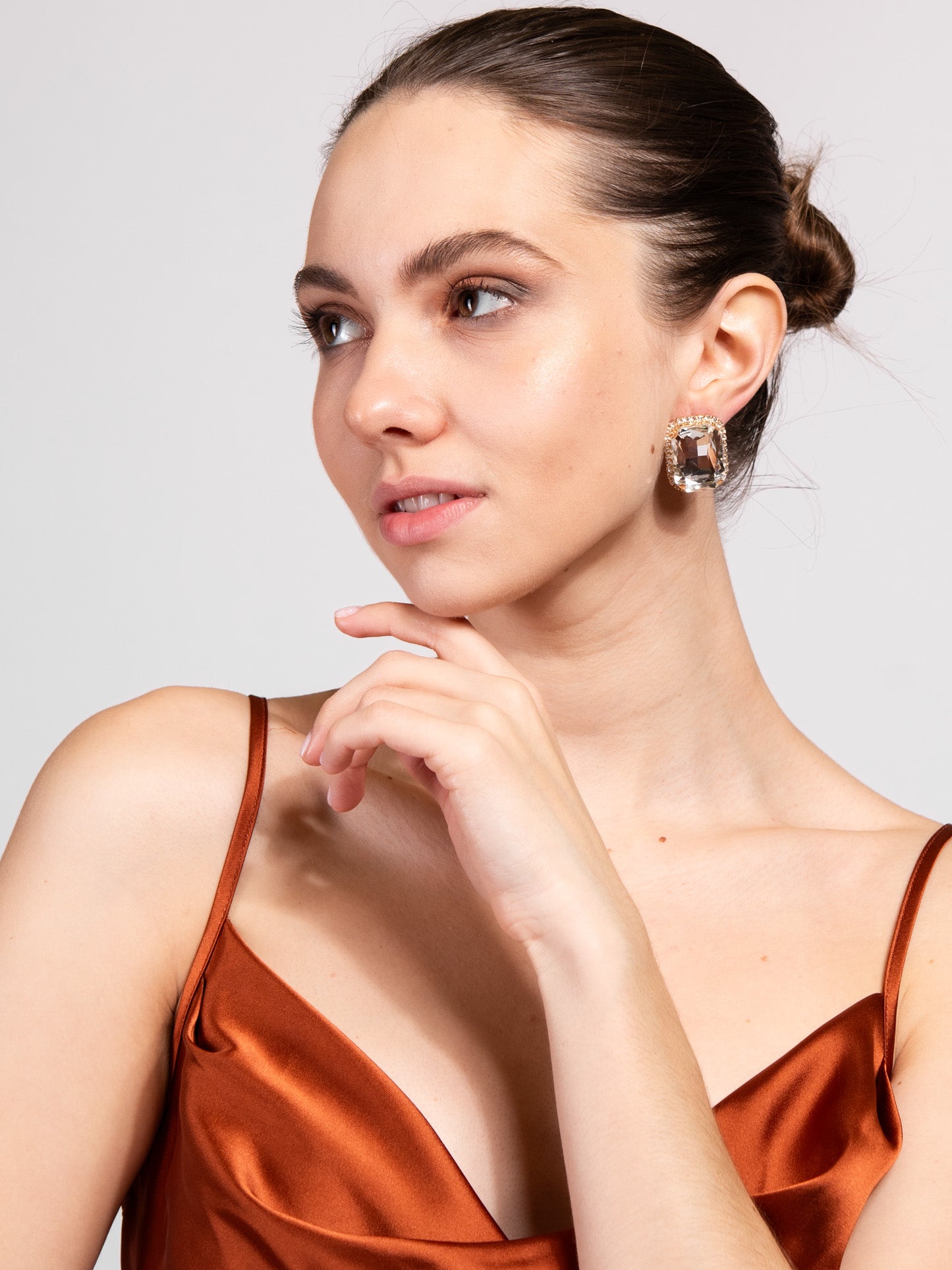 Dahlia Stone Stud Post Earrings