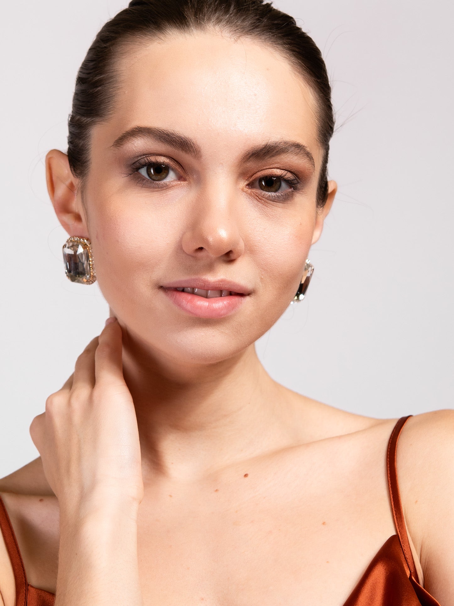 Dahlia Stone Stud Post Earrings