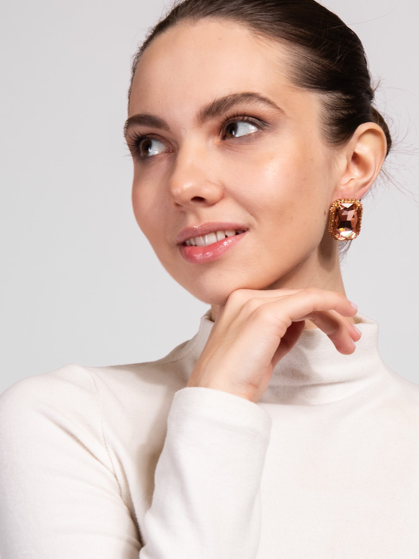 Dahlia Stone Stud Post Earrings